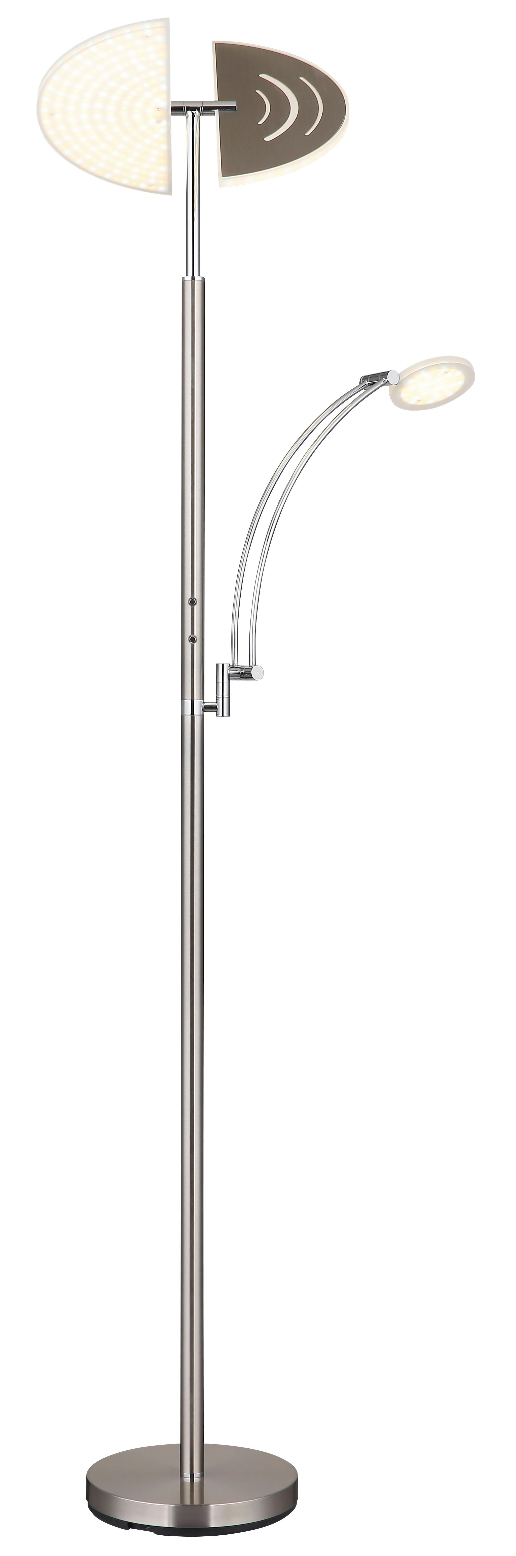 Led Podna Svjetiljka Boja Nikla - bijela/boje nikla, Design, metal/plastika (80/40,5/183cm) - Globo