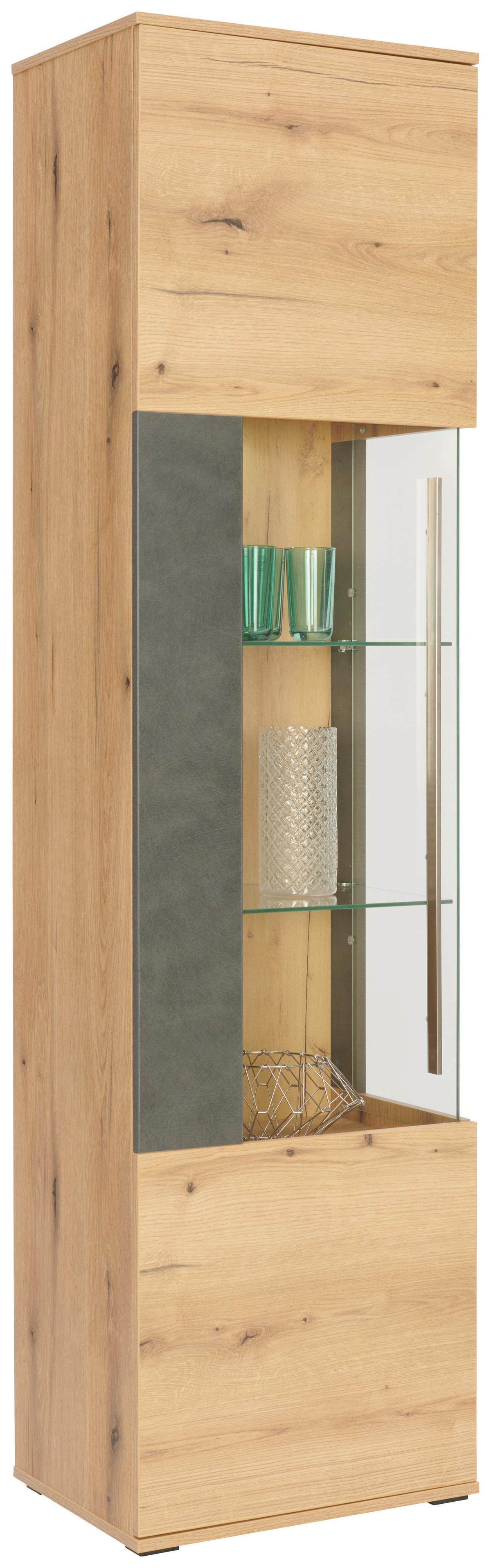 Vitrină LIMIT - Modern, sticlă/material pe bază de lemn (52/201/40cm) - Modern Living