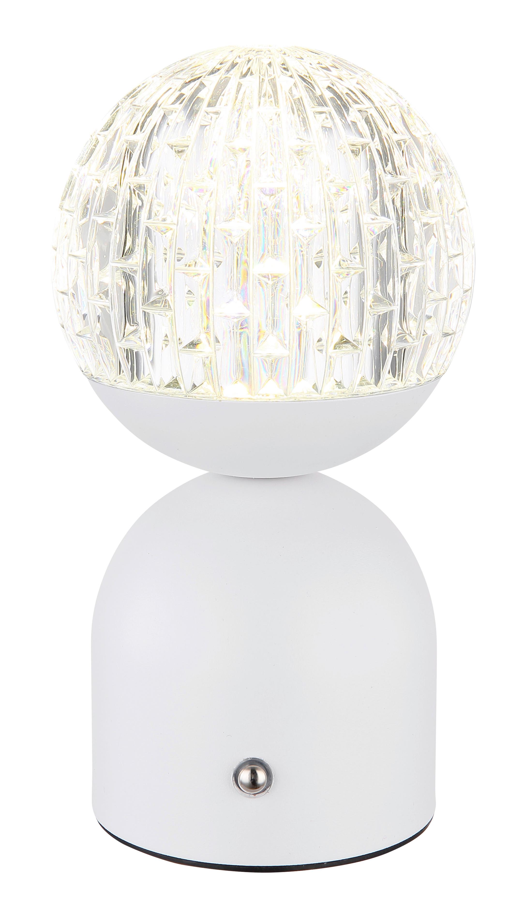Akku-Tischleuchte Julsy Klar max. 2,5 Watt - Klar/Weiß, Basics, Kunststoff/Metall (10,5/20cm) - Globo