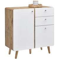 Kommode Ronda in Weiss/Eichefarben - Weiss/Eichefarben, Modern, Holzwerkstoff (86/91/40cm) - Premium Living