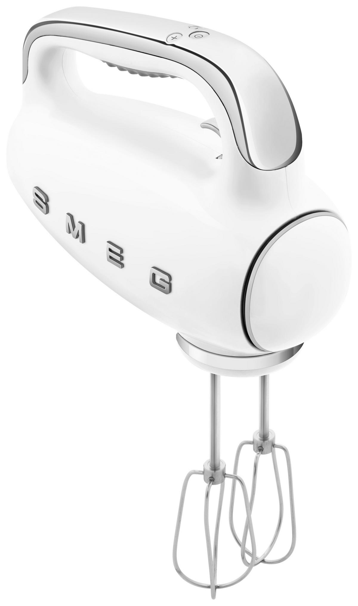 MIKSER RĘCZNY HMF01WHEU SMEG - biały/kolor chromowy, Basics, tworzywo sztuczne/metal (22/37,8/22,1cm) - SMEG