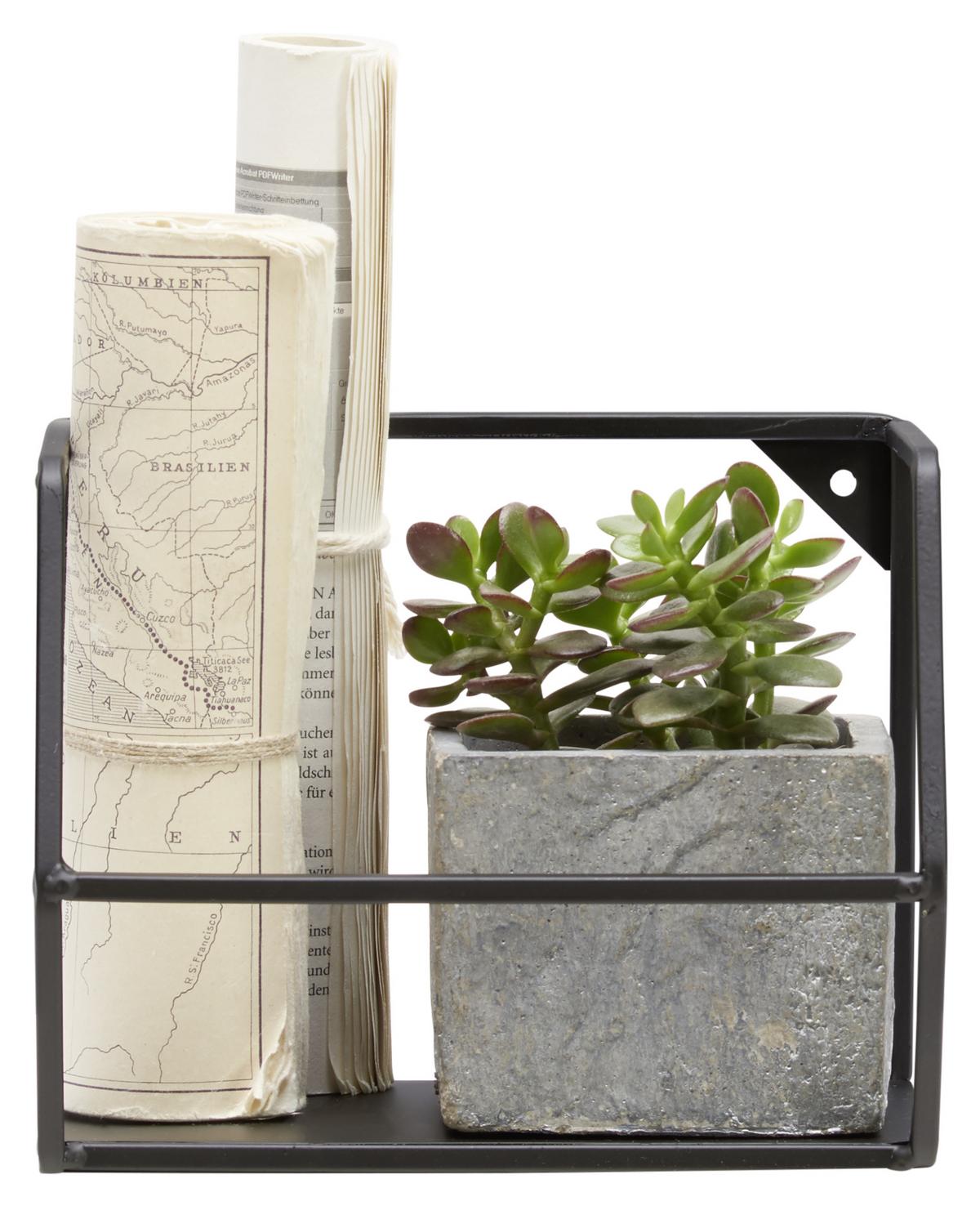 REGAŁ ŚCIENNY NORA - czarny, Trend, metal (20/16/16cm) - Landscape