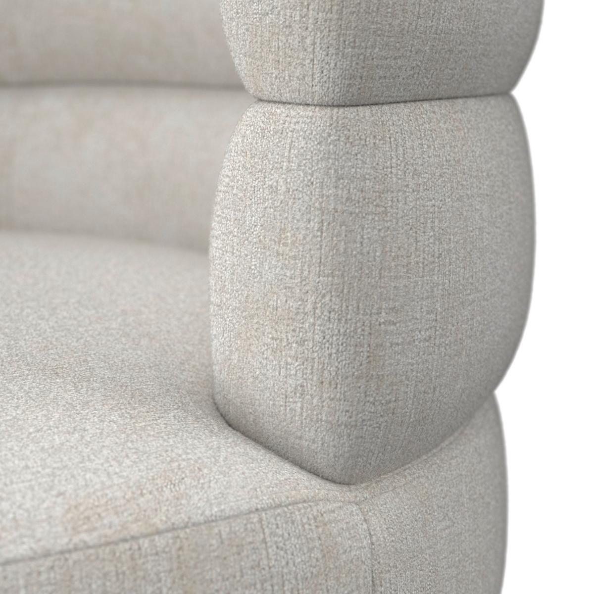 Stuhl Julina Creme Chenille Gepolstert - Creme, MODERN, Holz/Textil (71/74/72cm) - Bessagi Home