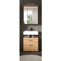 Badezimmer Scout Eiche Artisan 2-teilig - Schwarz/Eiche Artisan, Trend, Glas/Holzwerkstoff (60cm) - MID.YOU