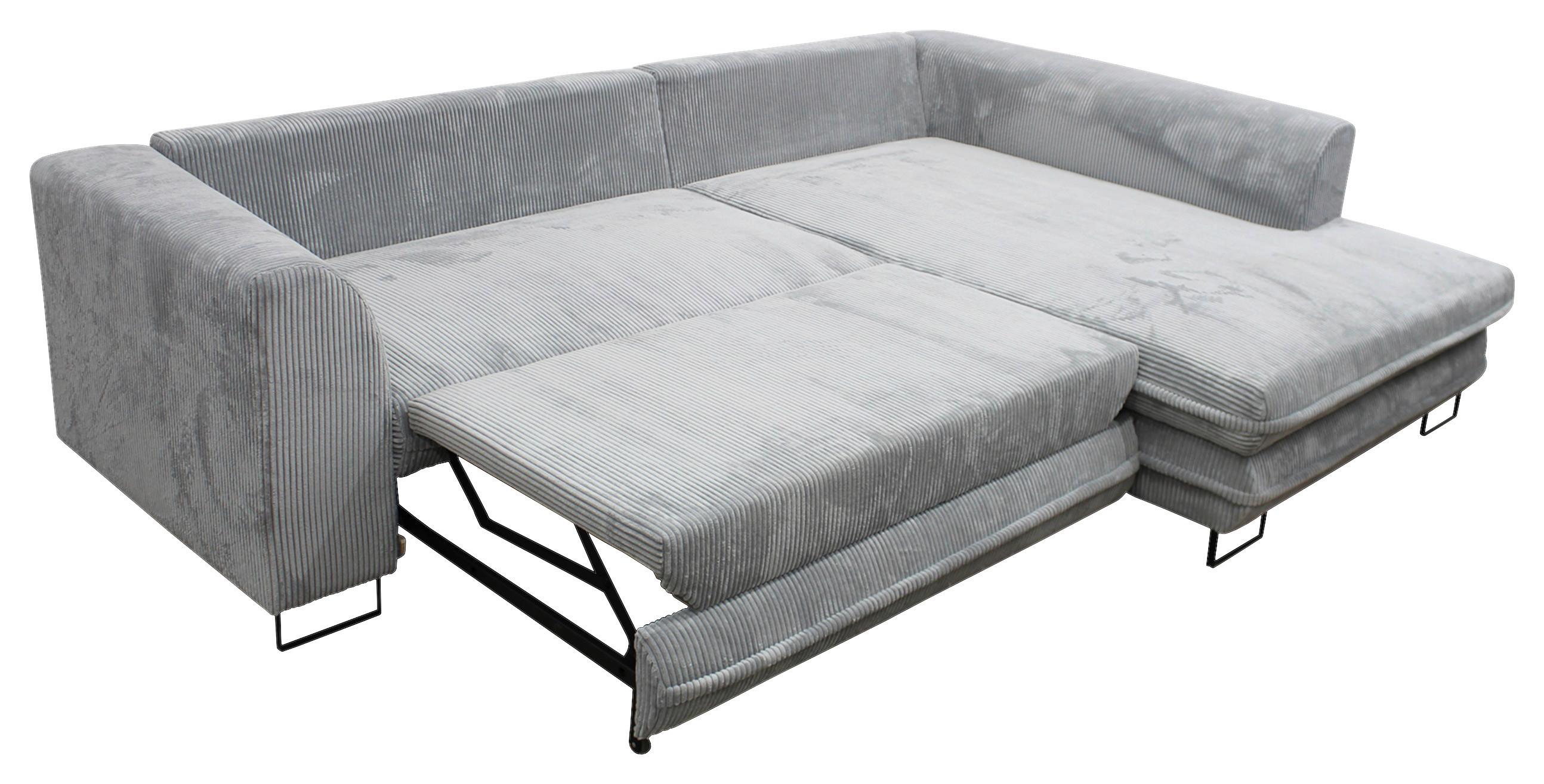 Sedežna Garnitura Gusto, Z Ležiščem - siva/črna, Trend, kovina/tekstil (283/69-84/186cm) - Modern Living