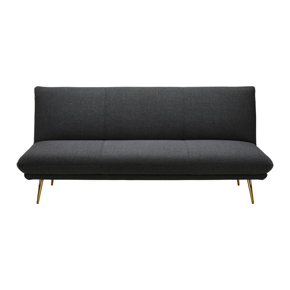 Zofa S Posteljno Funkcijo Ben, Temno Siva - zlate barve/temno siva, Moderno, kovina/tekstil (186/82/85cm) - Bessagi Home