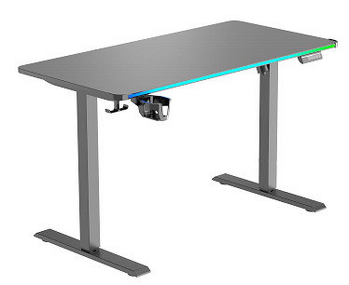 Schreibtisch Jack Schwarz ca. 120x70-115x60cm - Schwarz, MODERN, Holzwerkstoff/Kunststoff (120/70-115/60cm) - Mömax