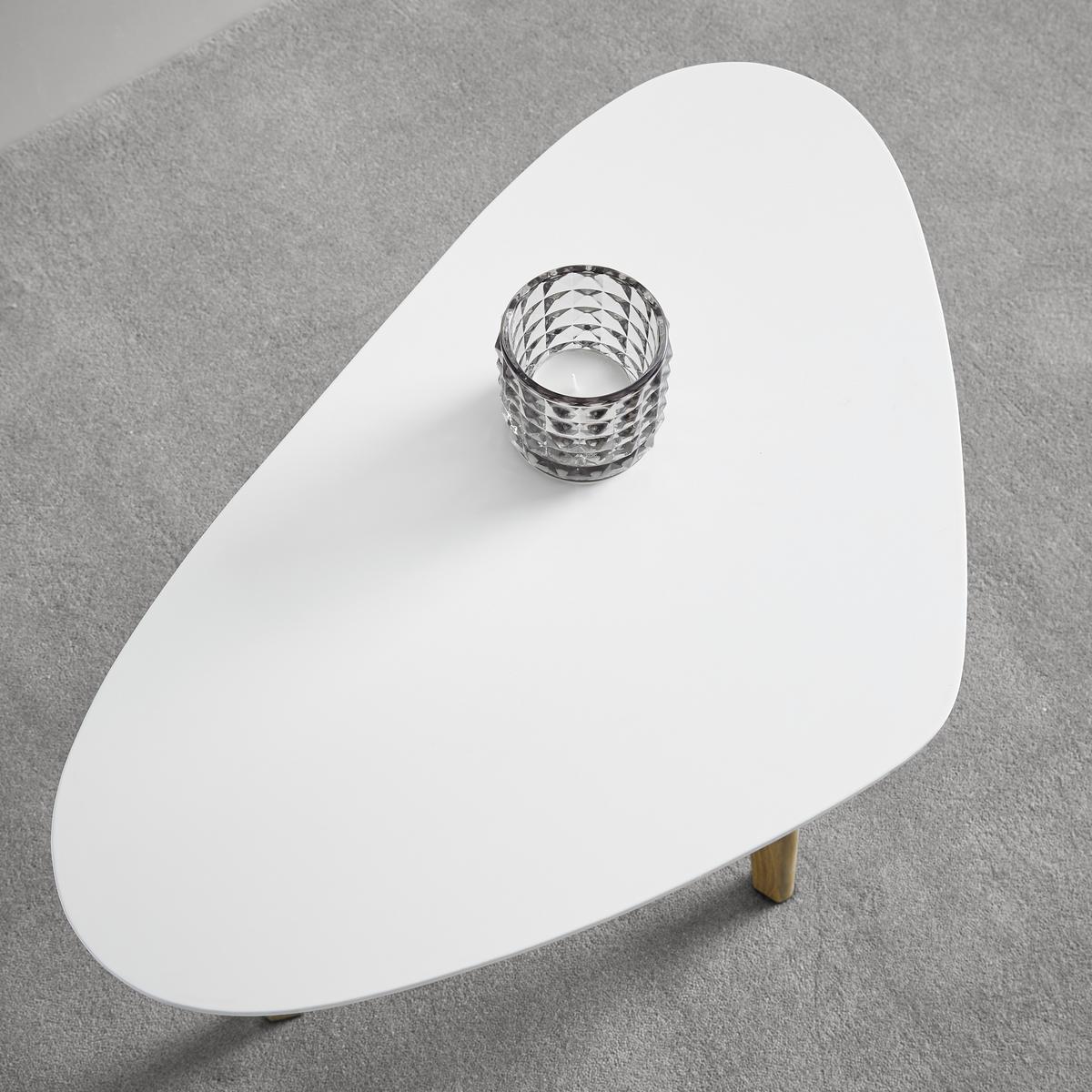 Couchtisch Kimi Weiß Buche MDF - Buchefarben/Weiß, MODERN, Holz/Metall (70/40/46,5cm) - Bessagi Home