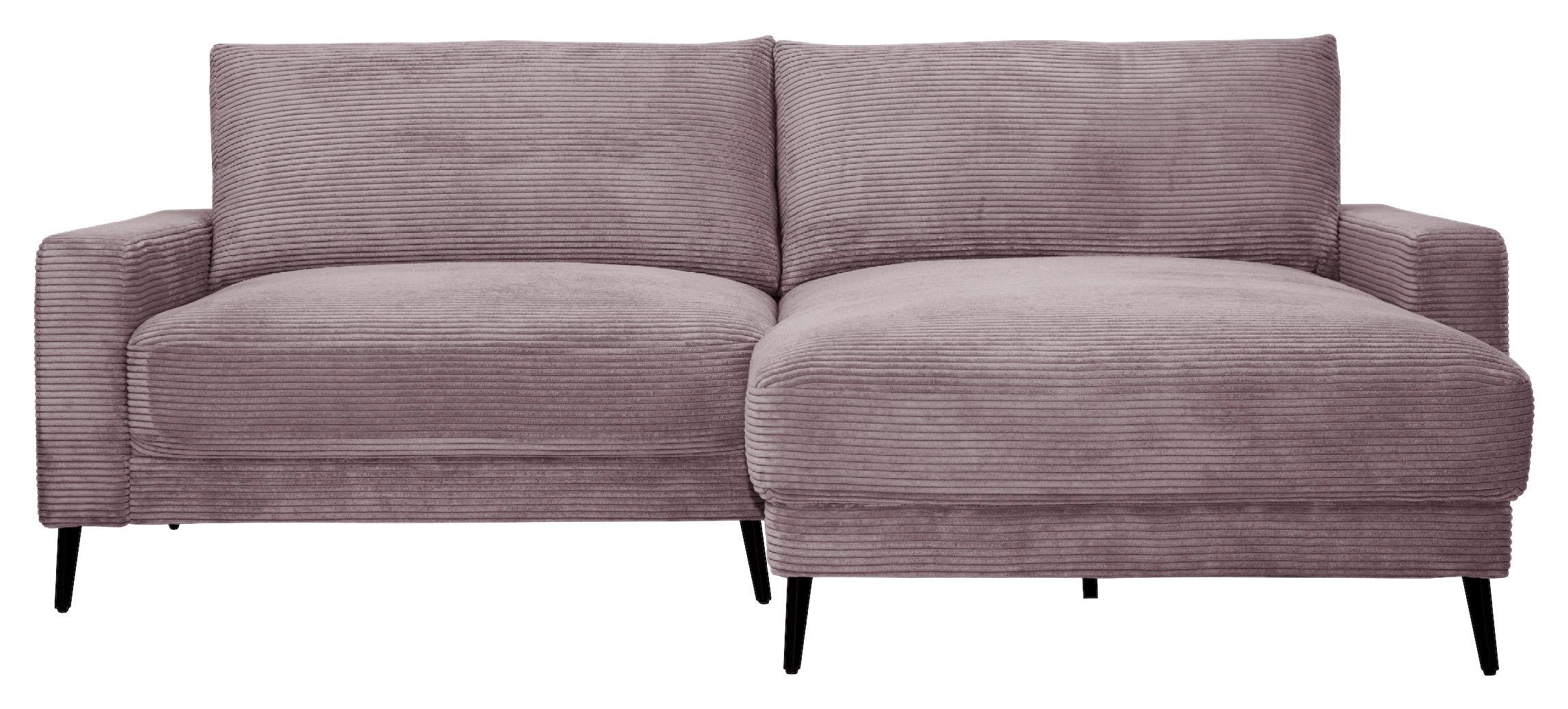 Wohnlandschaft Cora Altrosa - Altrosa/Schwarz, Modern, Holz/Textil (223/86/161cm) - Mömax