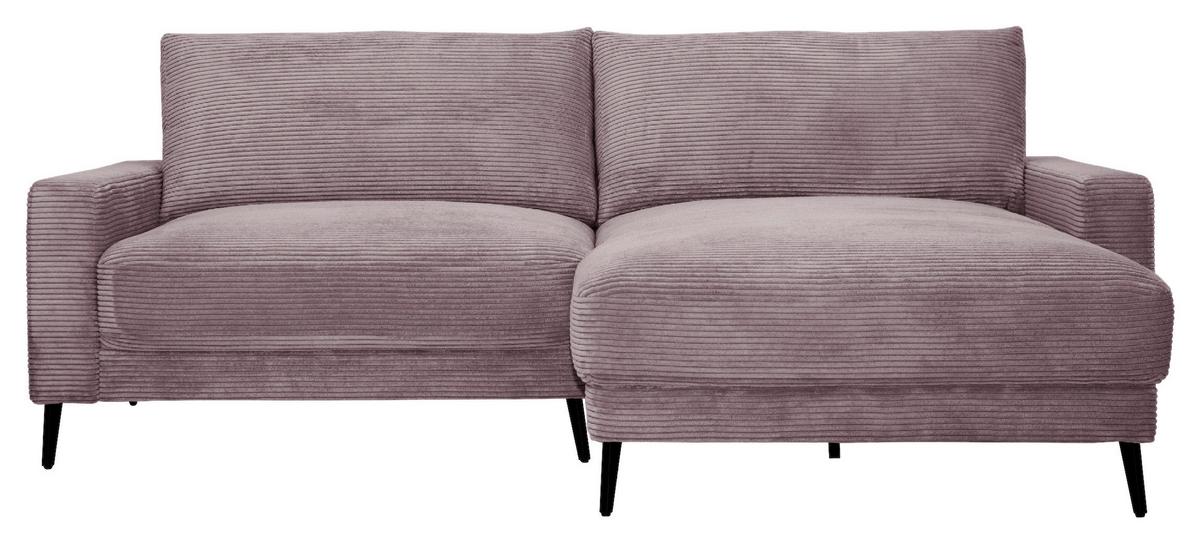 Wohnlandschaft Cora Altrosa - Altrosa/Schwarz, Modern, Holz/Textil (223/86/161cm) - Mömax