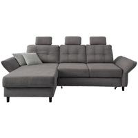 Wohnlandschaft Brizzini Graubraun Chenille - Graubraun/Hellgrau, MODERN, Holz/Textil (176/250-280cm) - Livetastic