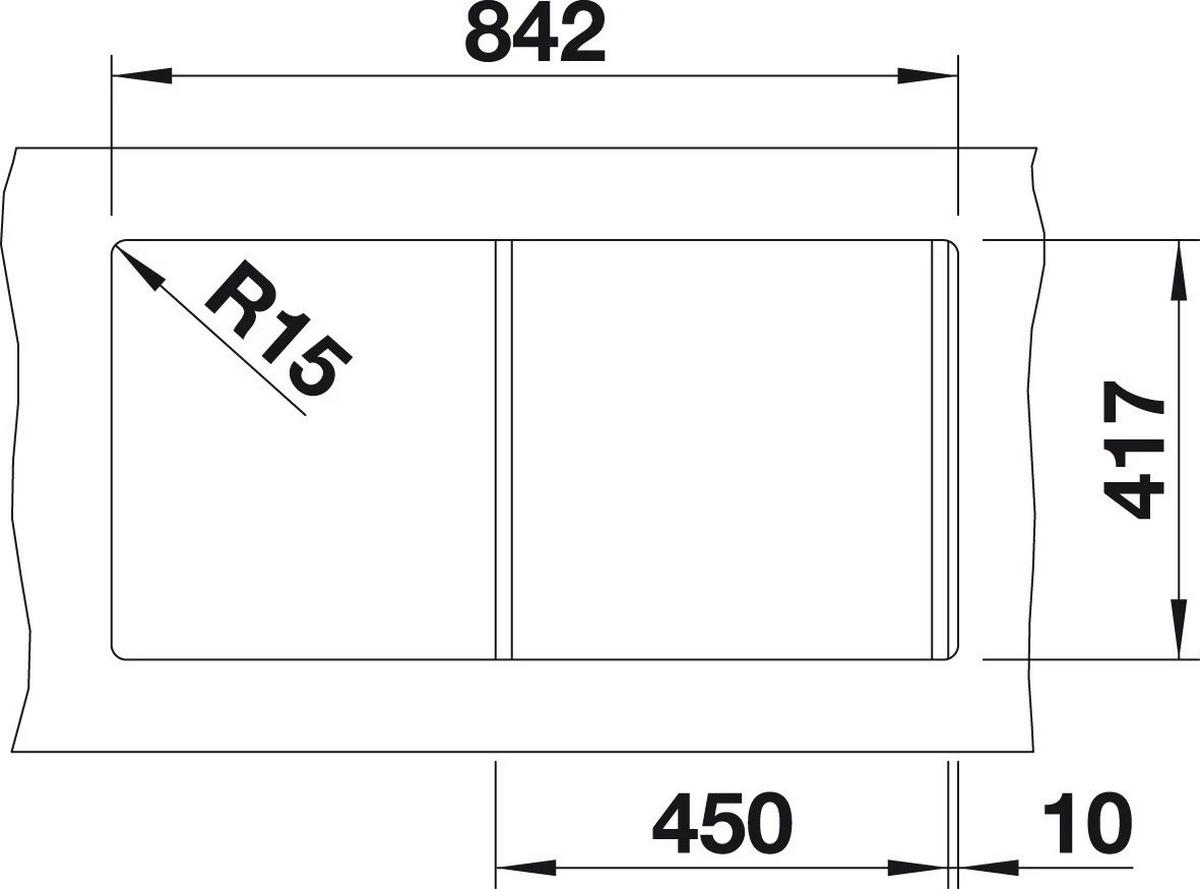 Spüle Zia 45S, Typ:524711 Anthrazit - Anthrazit, MODERN, Naturmaterialien (68/50cm) - Blanco