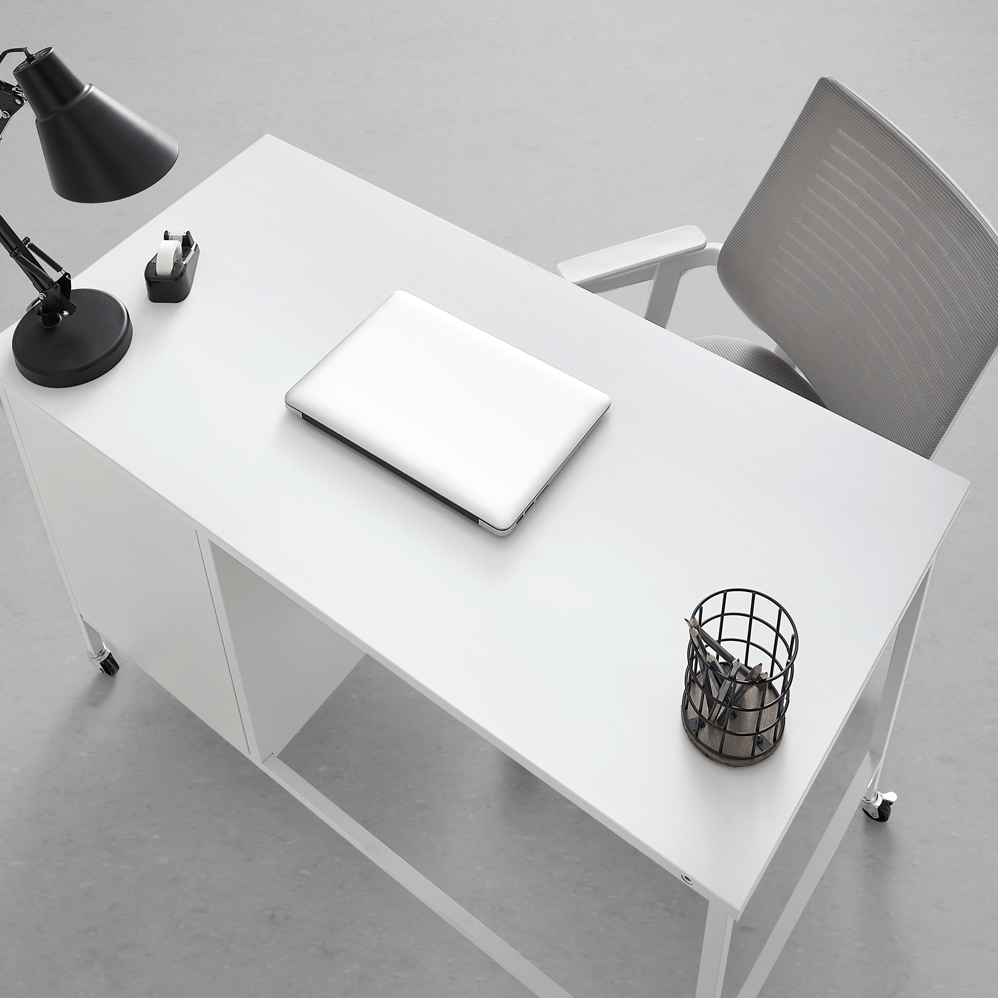 SKRIVBORD METALLICA -EXKLUSIV- - vit/svart, Modern, metall/plast (110/75/55cm) - Mömax