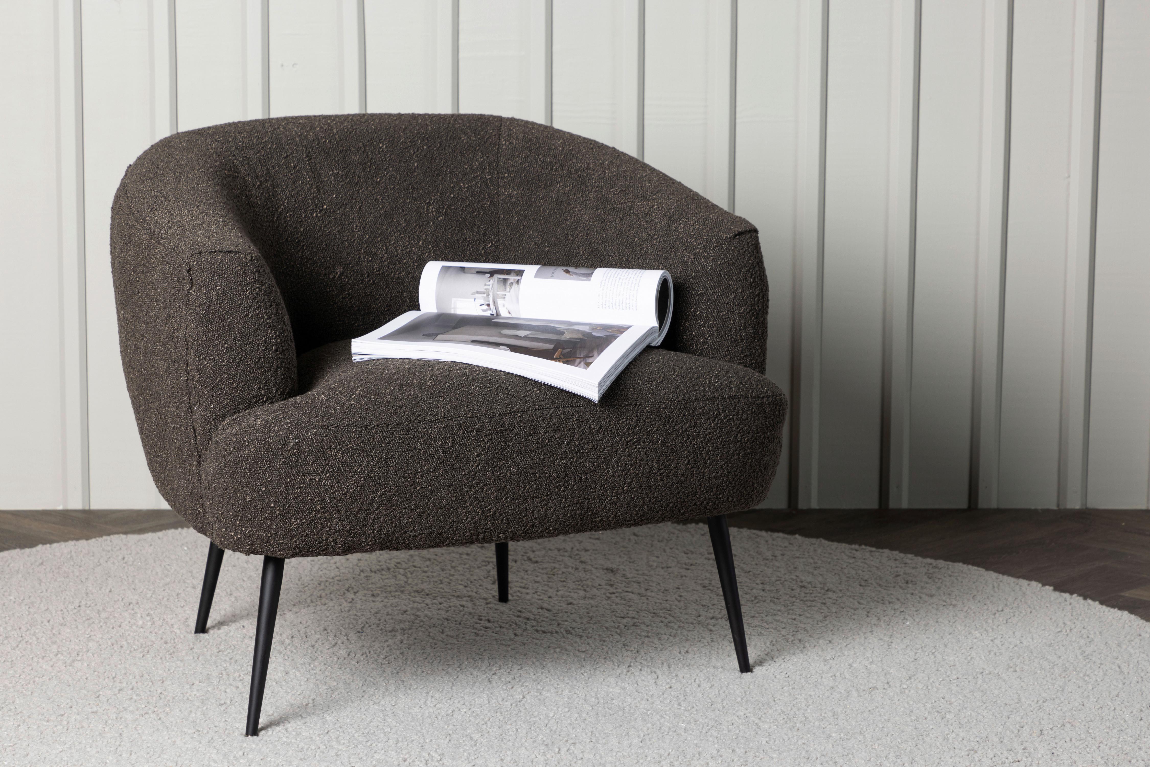 SESSEL DERRY - Schwarz, Design, Textil/Metall (70/68,5/79cm) - Livetastic