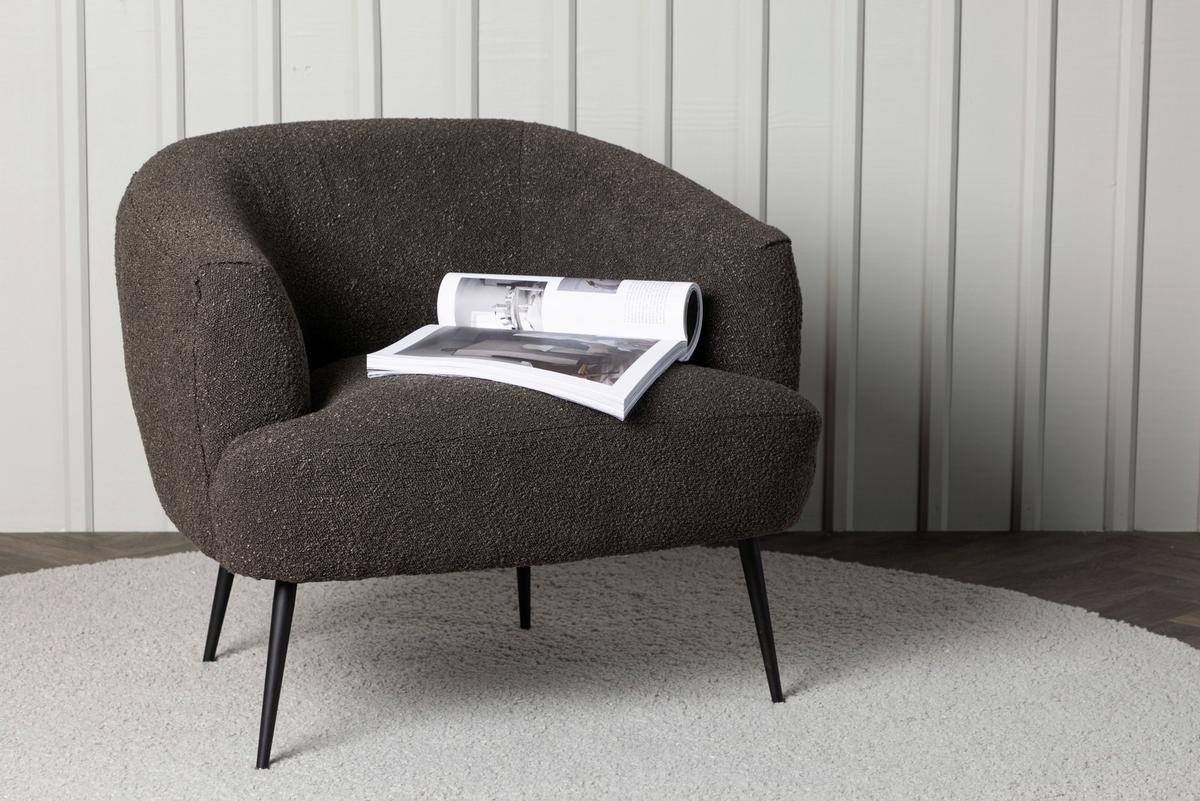 SESSEL DERRY - Schwarz, Design, Textil/Metall (70/68,5/79cm) - Livetastic