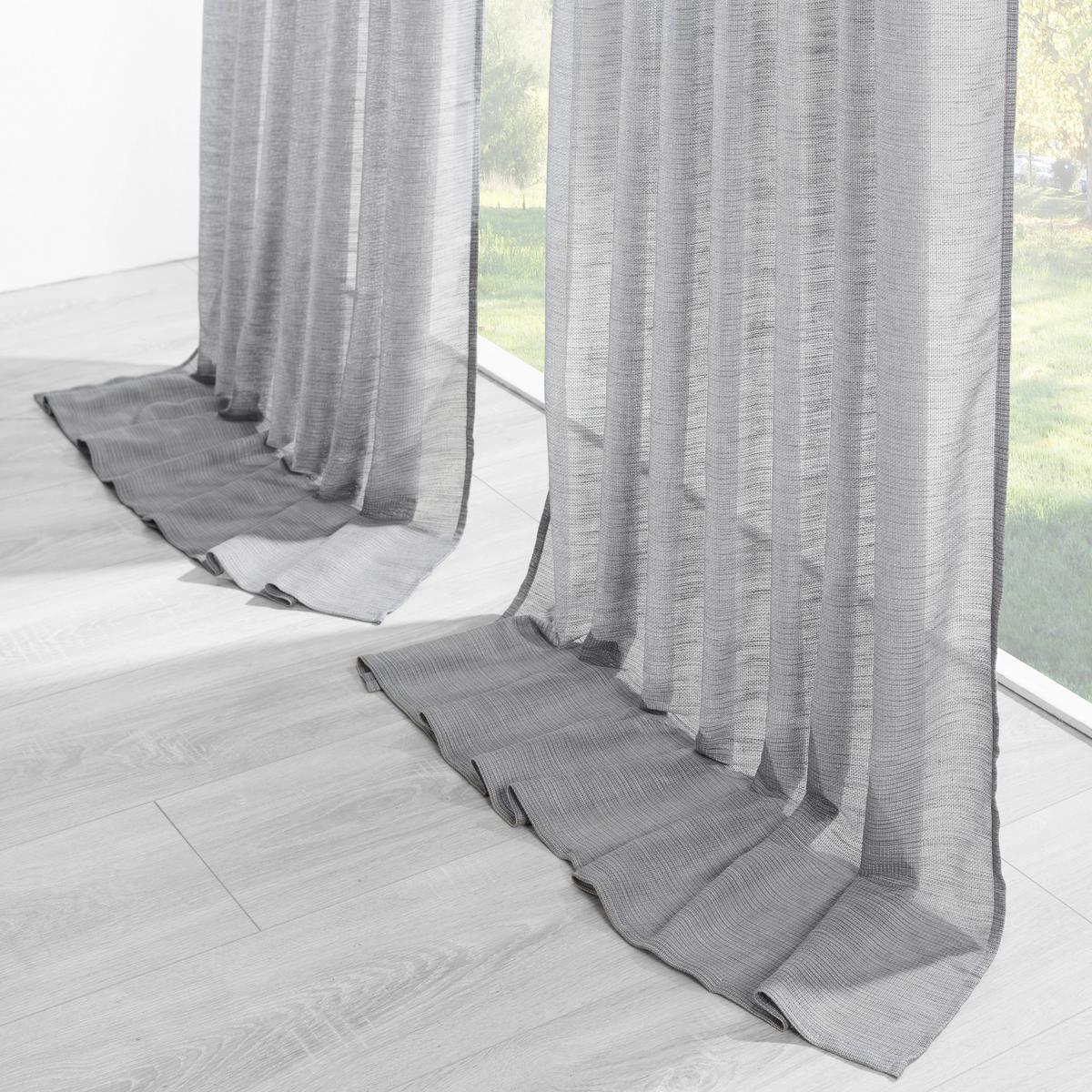 Készfüggöny Eva - szürke, Romantik / Landhaus, textil (140/255cm) - Premium Living
