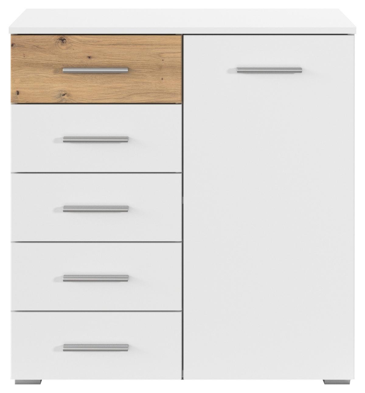 Komoda Foster - bijela/hrast Artisan, Konvencionalno, drvni materijal/plastika (80/84/40cm) - Modern Living