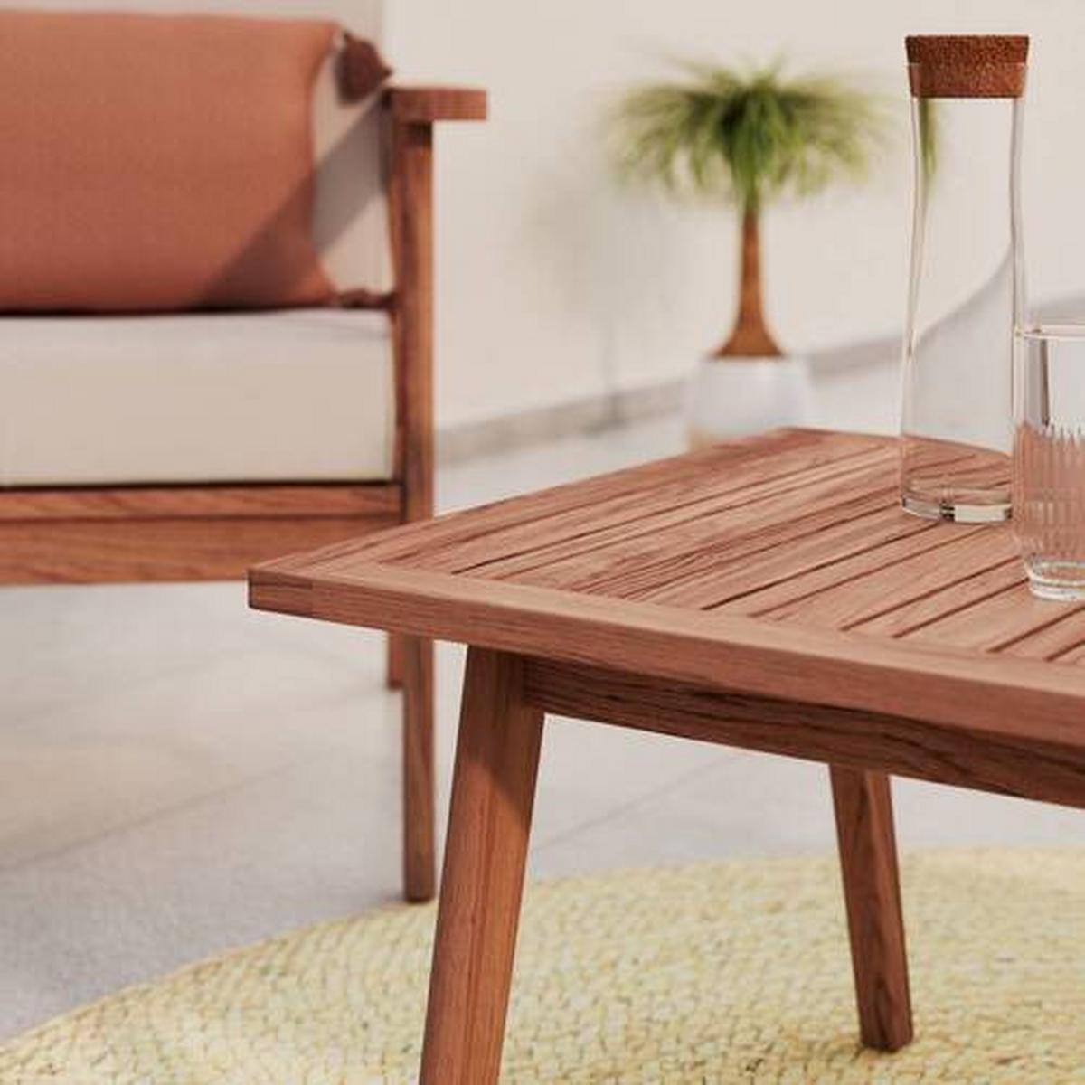 Garnitură grădină Till - crem/culoare lemn acacia, Modern, lemn/textil (130/75/71cm) - Mömax