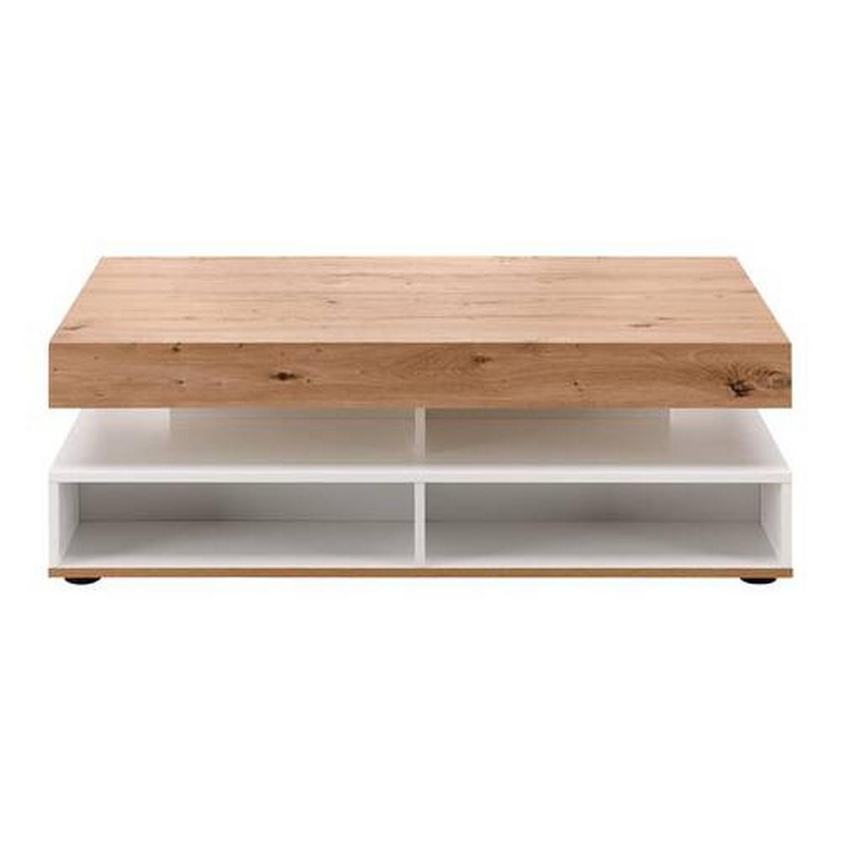 Dohányzóasztal Cara - tölgyfa/fehér, Modern (110/60/38cm) - Mömax