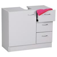 Omarica Za Pod Umivalnik Wl1.345 - srebrne barve/bela, Basics, umetna masa/leseni material (63/54/30cm) - MID.YOU