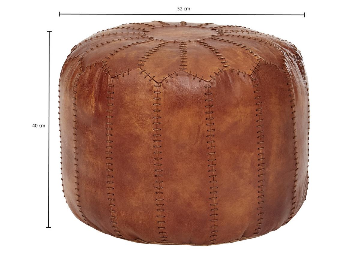 Tabure Iz Blaga Pouf - rjava, Trendi, usnje (52/40/52cm) - MID.YOU