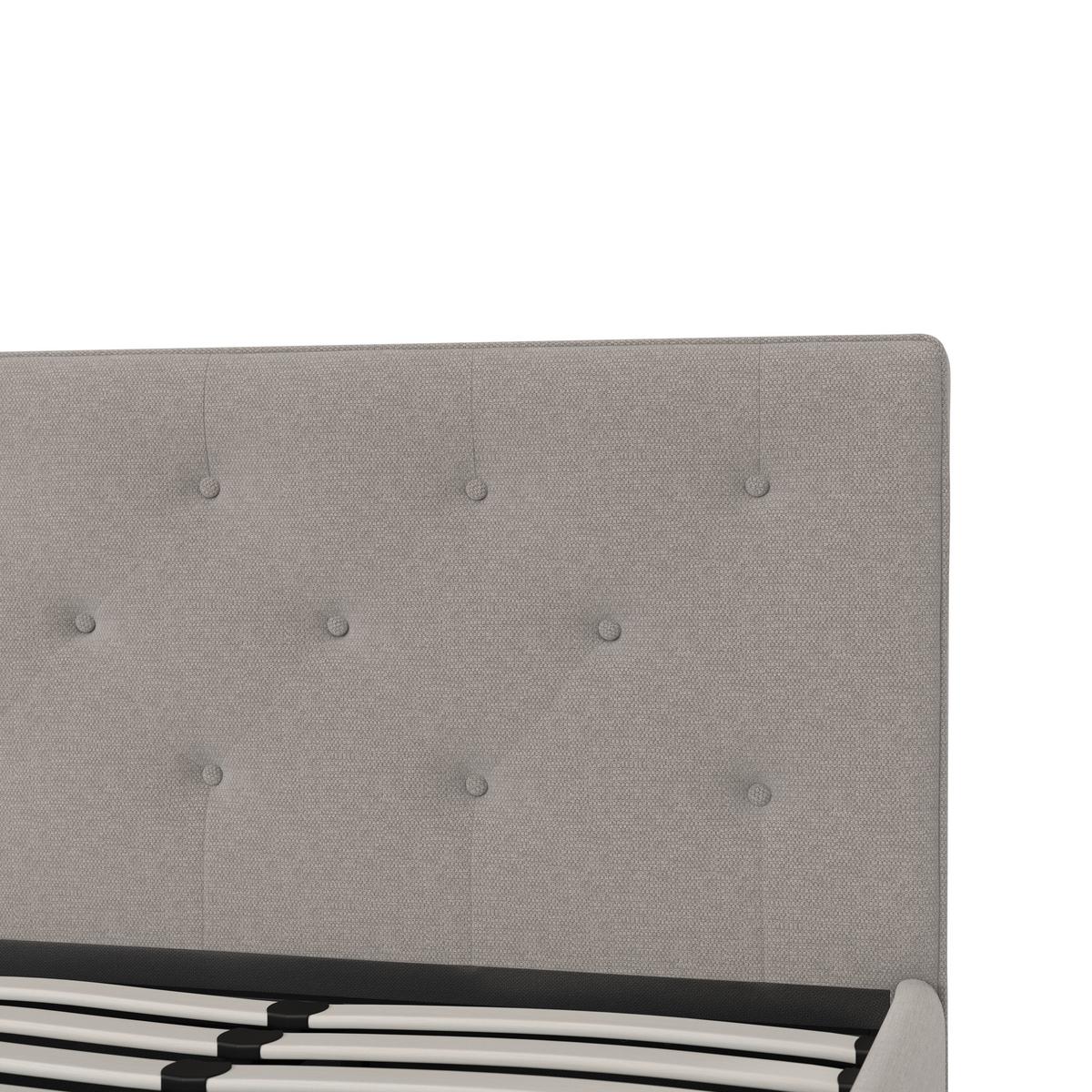 Pat tapițat gri deschis JULIE cca 180X200 gri deschis - gri deschis/culoare natur, Modern, metal/lemn (180/200cm) - Bessagi Home