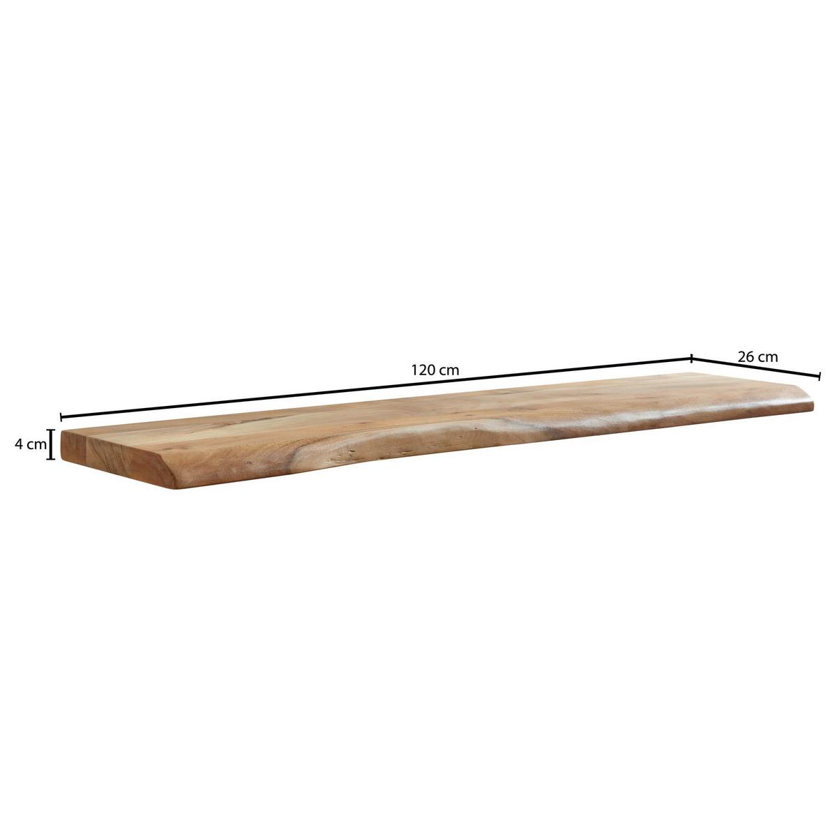Stenski Regal Wohnling - barve akacije, Moderno, les (120/4/26cm) - MID.YOU