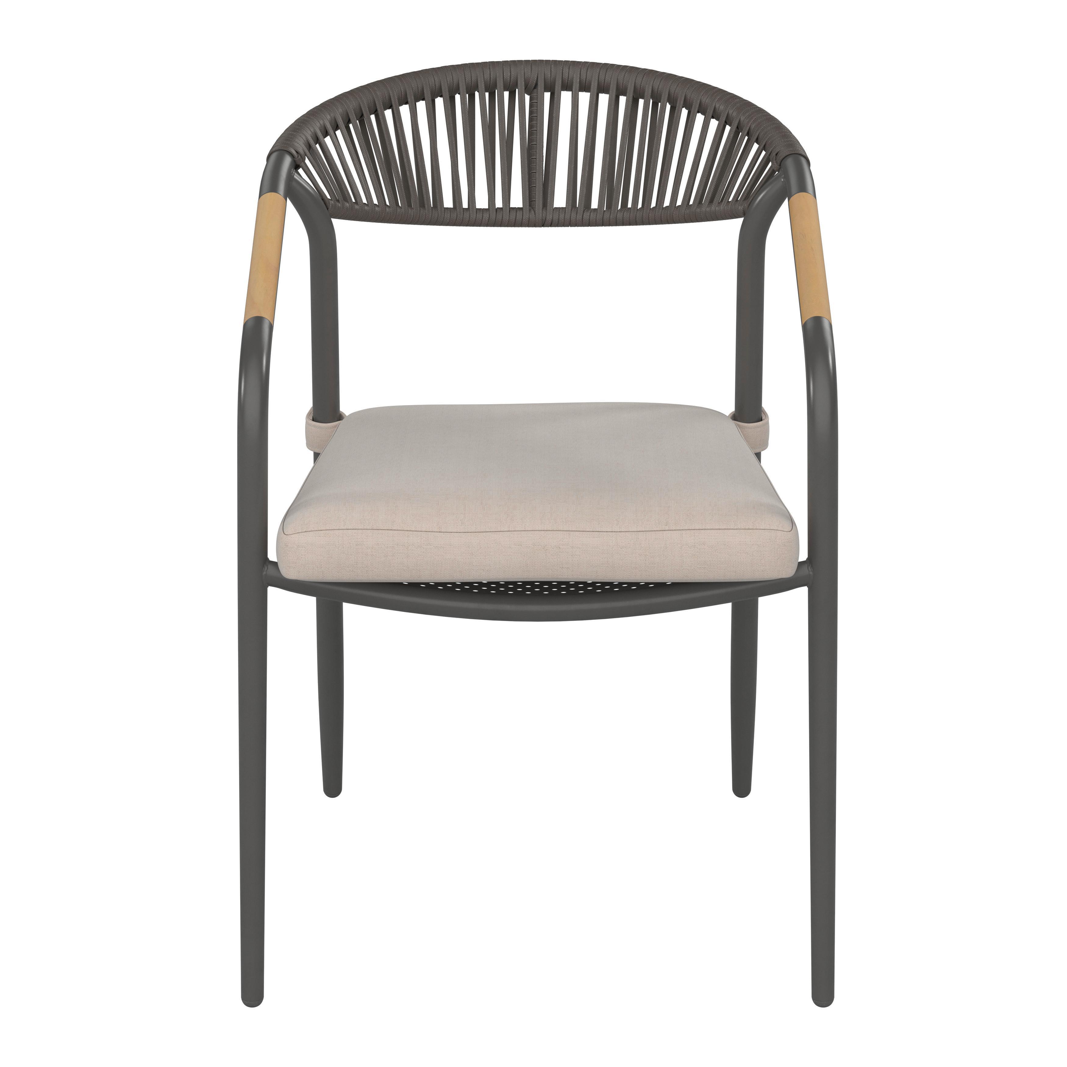 UTESTOL MAXI - beige/antracit, Modern, metall/trä (55/80/62cm) - Mömax