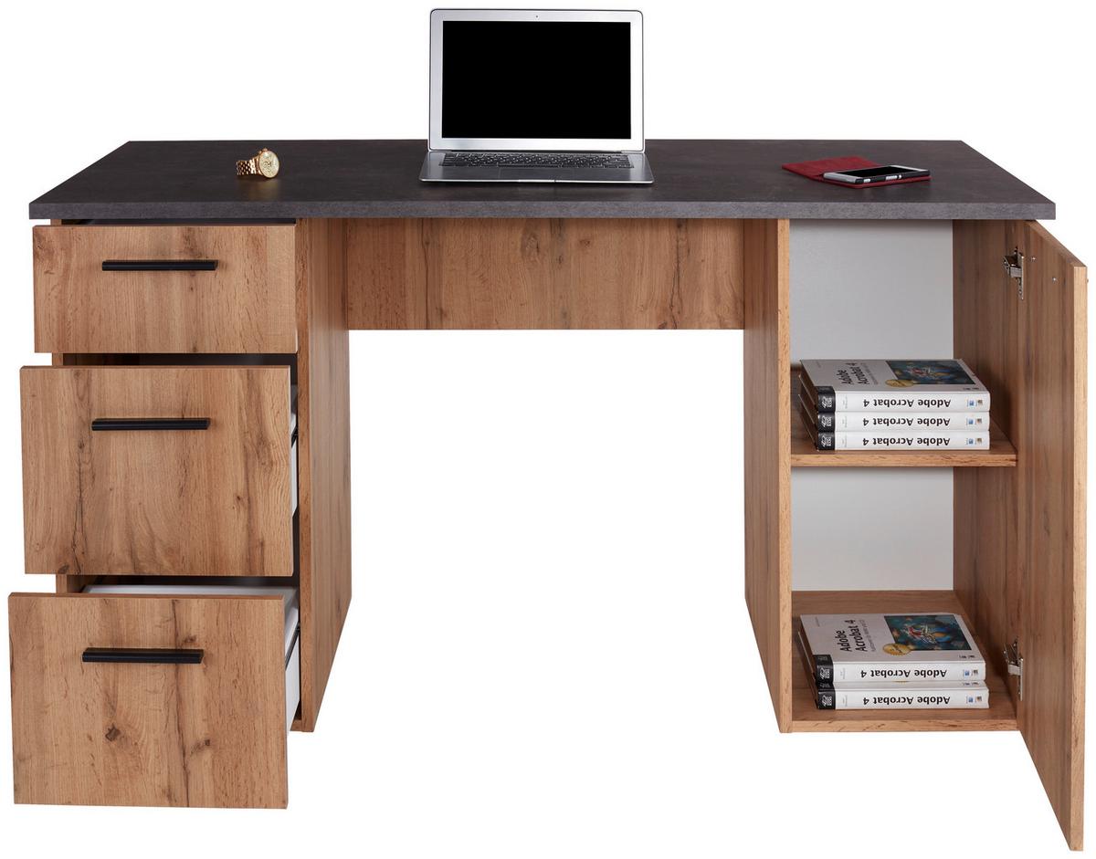 Masă de birou MX 143 - culoare lemn stejar, Modern, material pe bază de lemn (138/76/60cm) - Modern Living