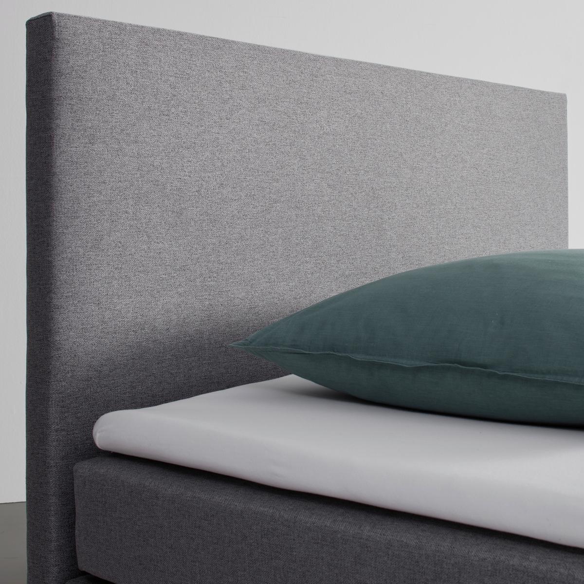 Boxbett Florinda ca. 180x200 cm Grau mit Topper - Schwarz/Grau, Modern, Holz/Kunststoff (180/200cm) - Bessagi Home