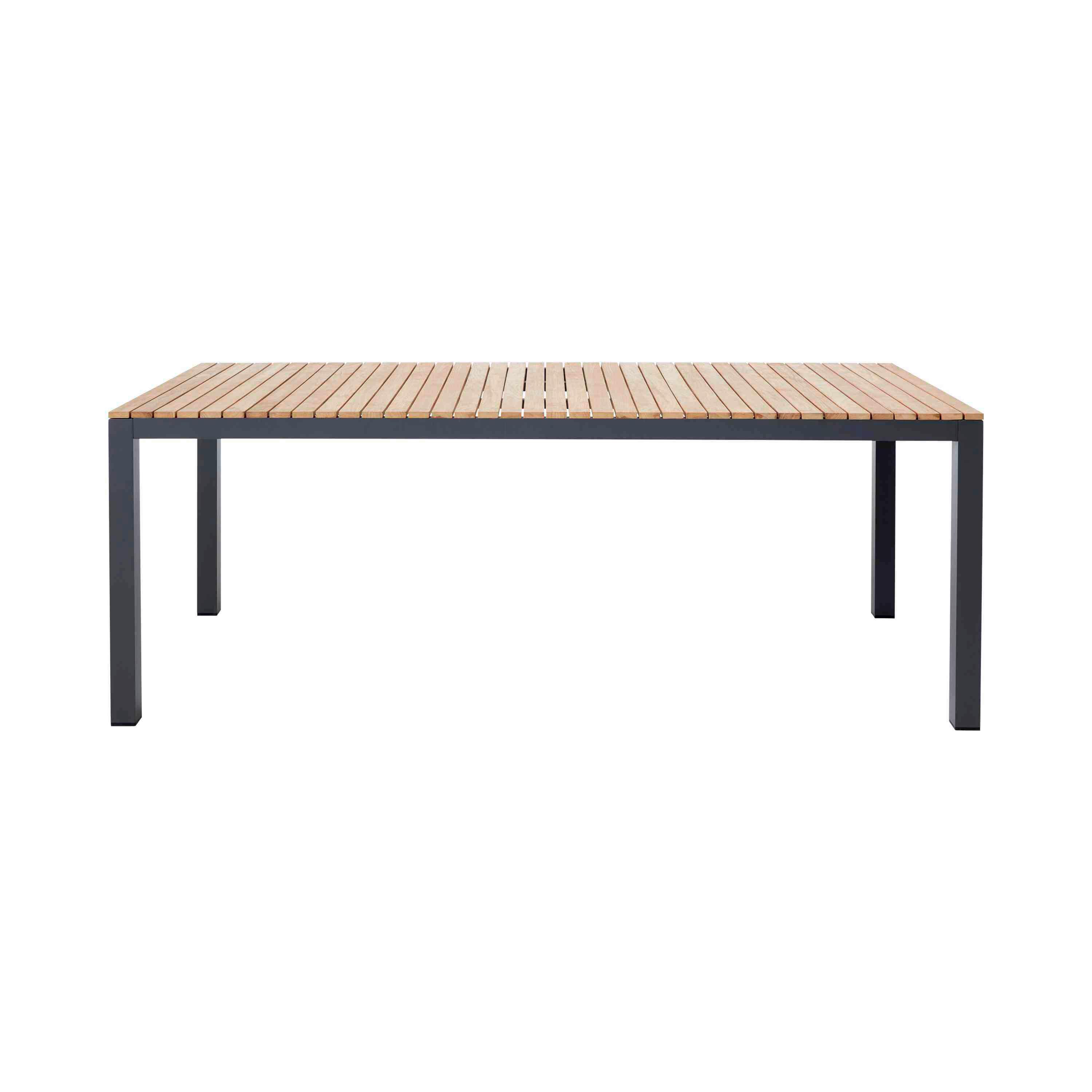 STÓŁ OGRODOWY MOOD EXTREME - antracytowy/kolor drewna tekowego, Natur, metal/drewno (209/100/74cm) - Gardenson