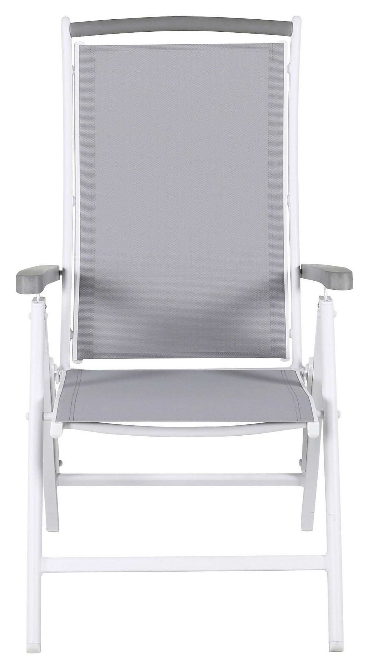 Gartensessel-2er Set Albany ca. 60x110x60 cm Weiß/Grau - Weiß/Grau, KONVENTIONELL, Metall (60/110/60cm) - Gardenson