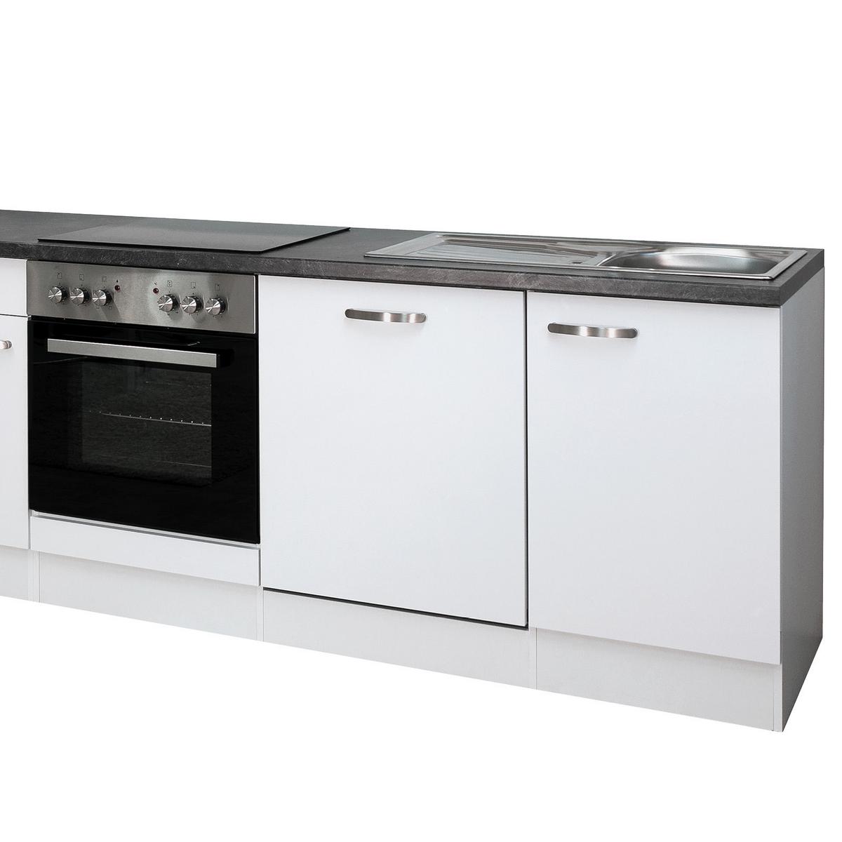 Kuhinjski Blok Z Aparati Alba, Bela - barve nerjavečega jekla/bela, Moderno, kovina/leseni material (310cm) - FlexWell