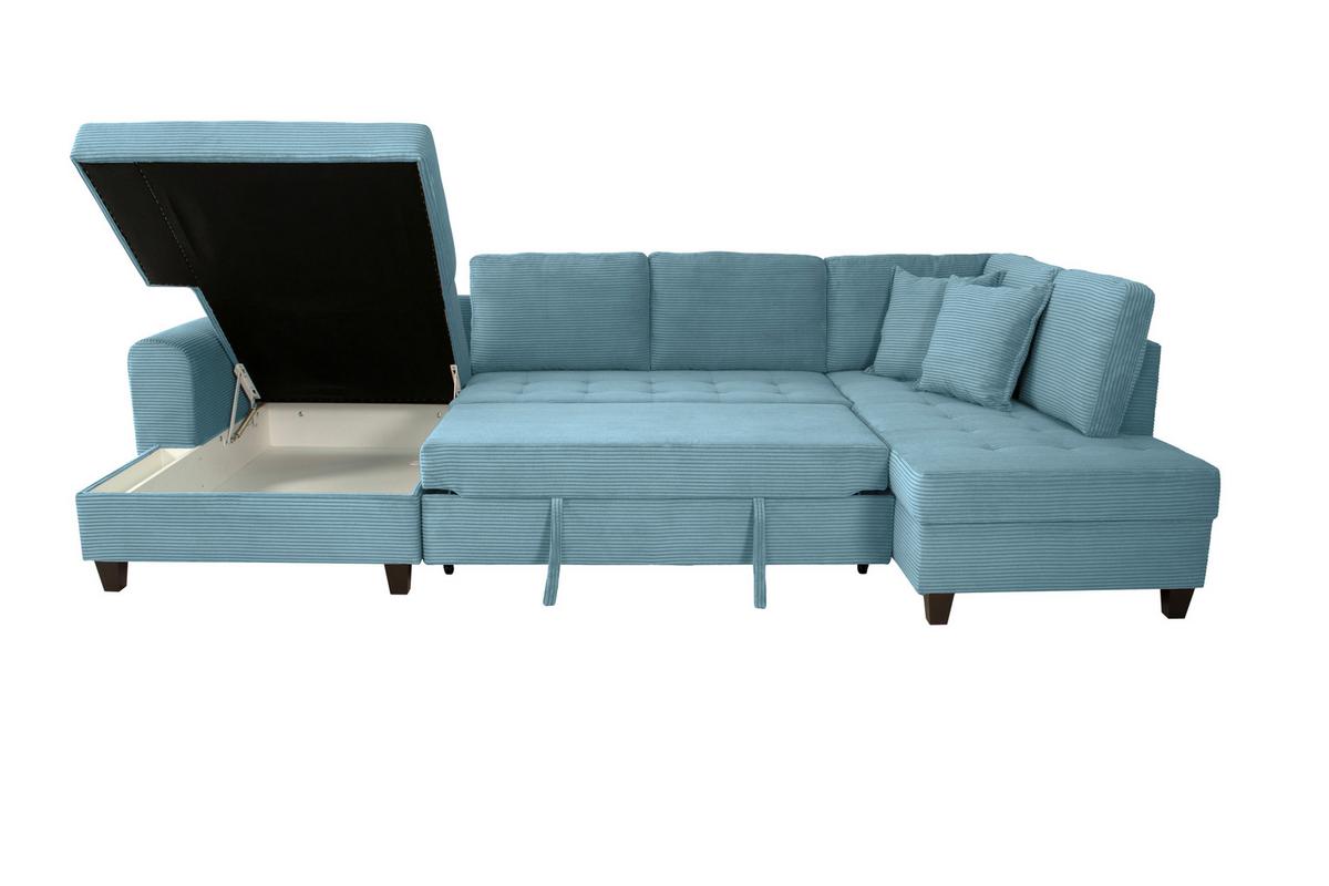 Canapea modulara MORITZ - albastru deschis, Trend, textil (155/324/178cm) - Modern Living