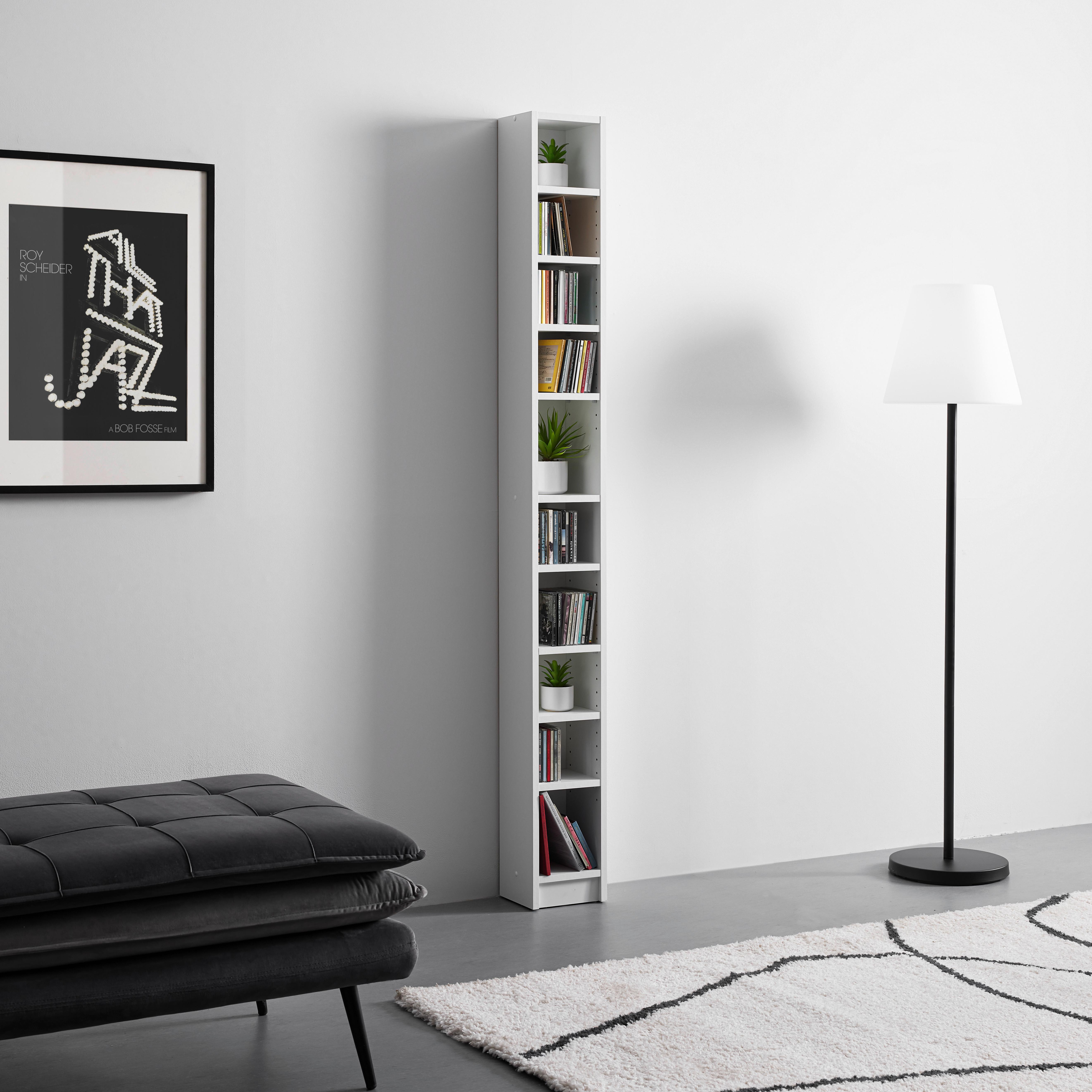 CD-Regal Soul in Perlweiß - Weiß, KONVENTIONELL, Holzwerkstoff/Kunststoff (20/186/17cm) - Mömax