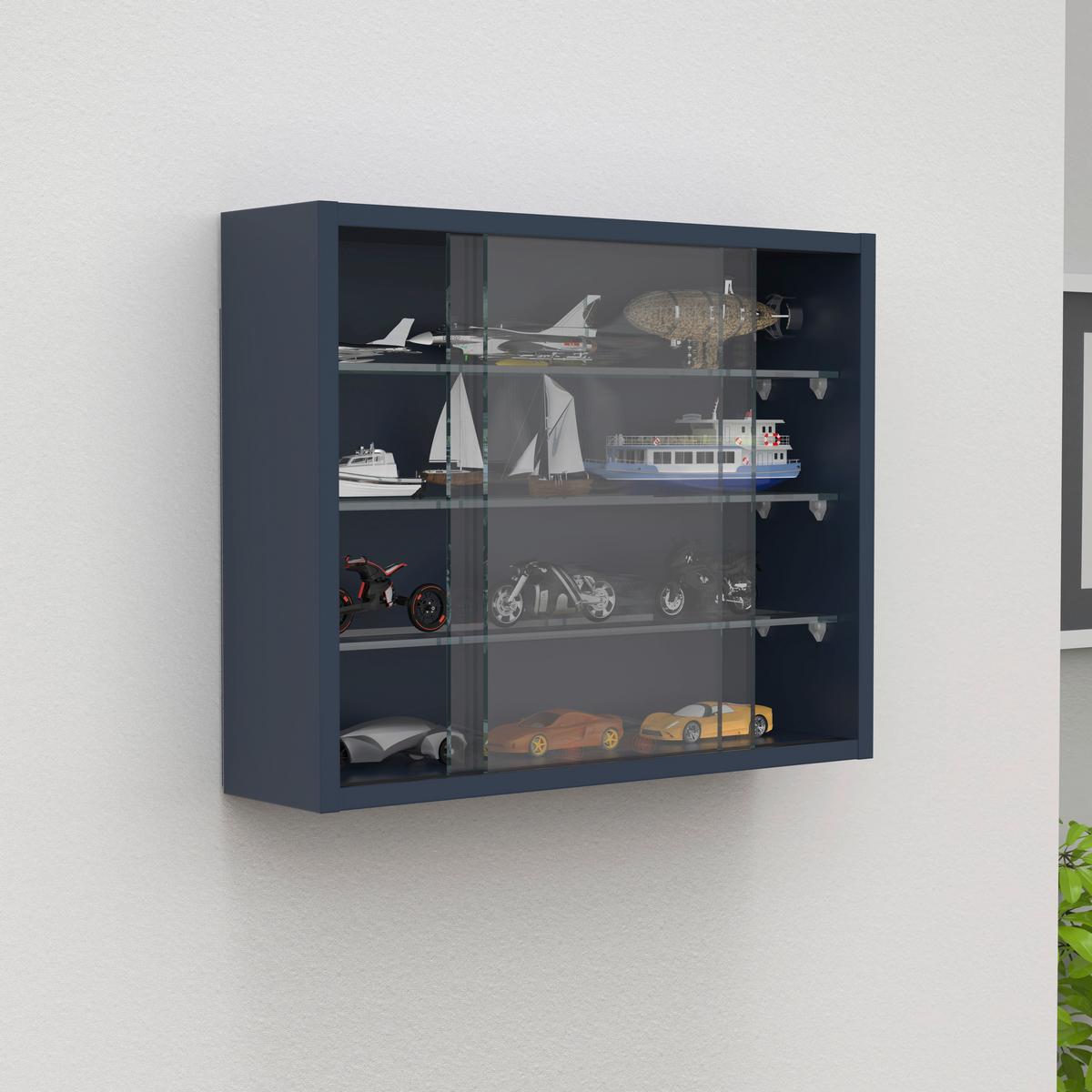 HÄNGEVITRINE DRIVALO S - Transparent/Anthrazit, Design, Glas/Holzwerkstoff (50/40/12cm) - MID.YOU