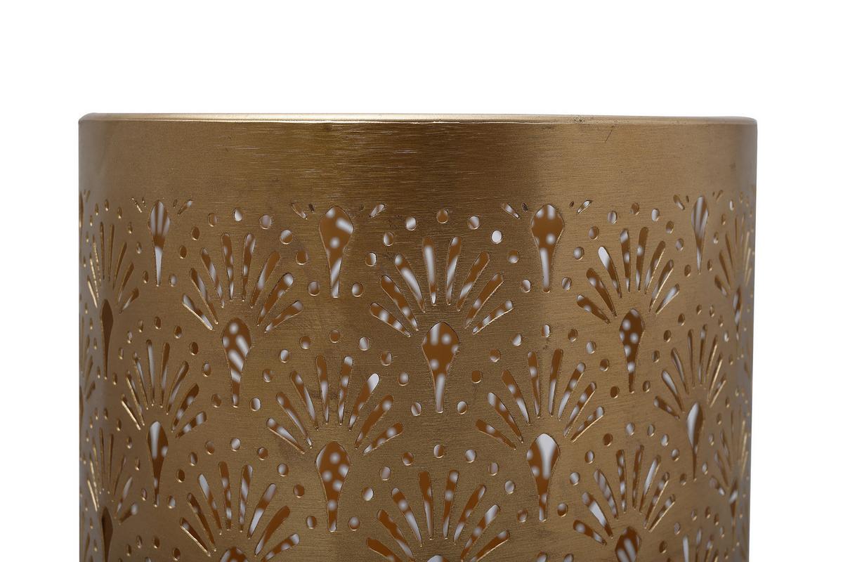 Bodenvase Art Deco Goldfarben/Hellrosa - Hellrosa/Goldfarben, Trend, Metall (20/60cm) - Kayoom
