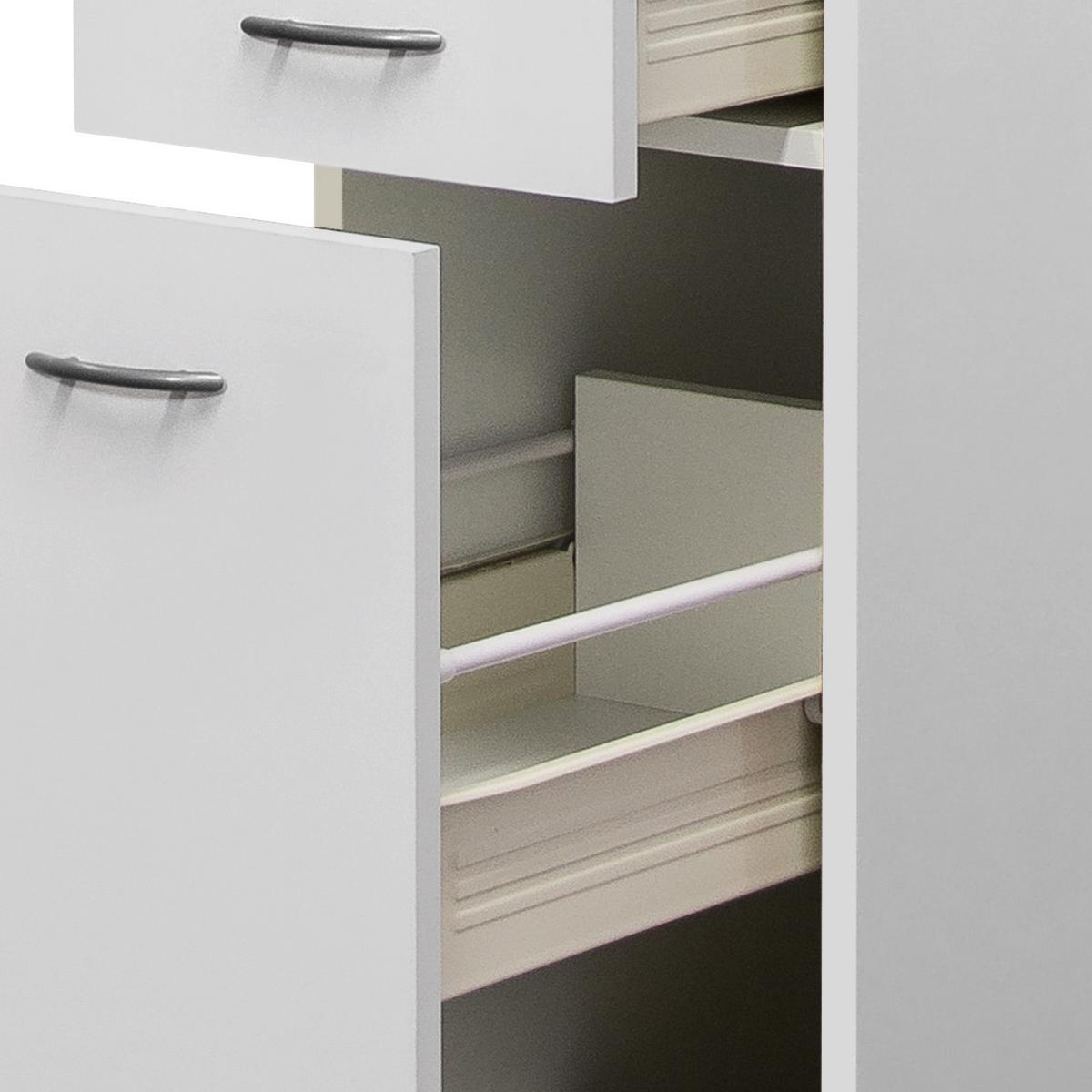 Apothekerschrank in Weiß ´WITO AHS30 B: 30 CM´ - Edelstahlfarben/Weiß, Holzwerkstoff/Kunststoff (30/200/57,1cm) - FlexWell