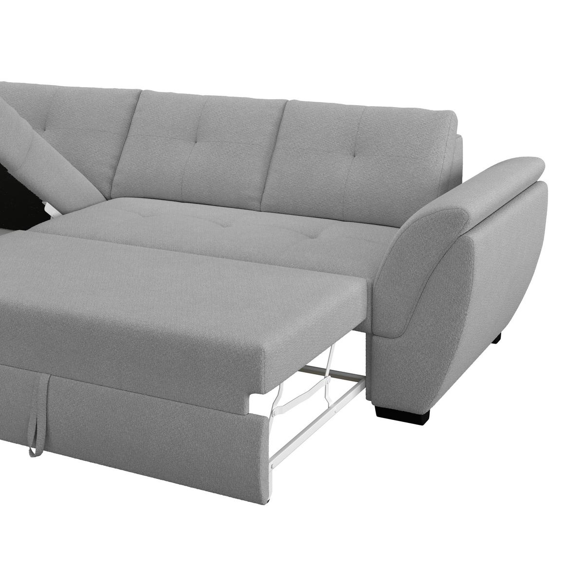 Kutna Garnitura Berisso - tamno siva/crna, Konvencionalno, tekstil/plastika (187/278cm) - Ondega