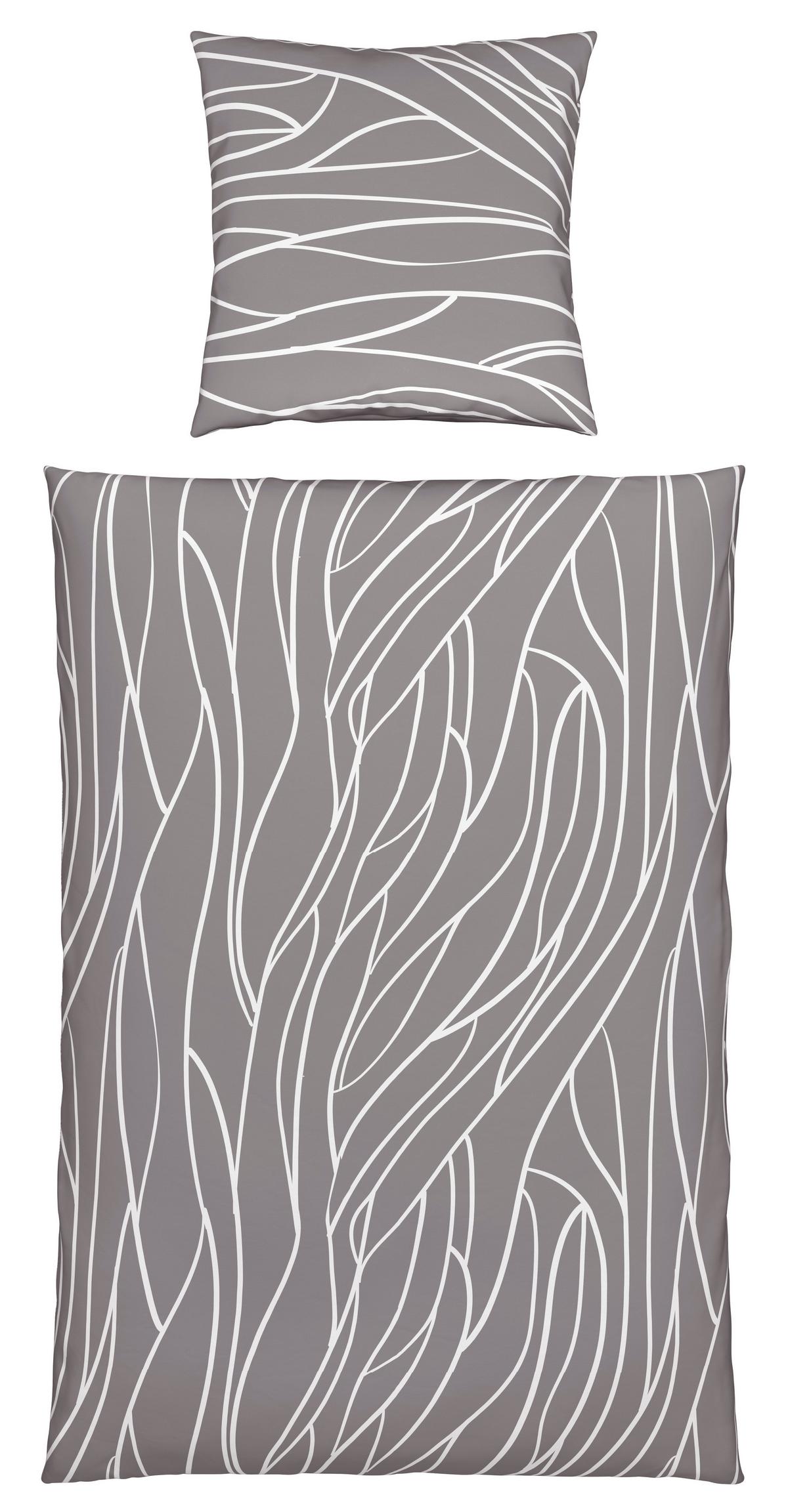 Bettwäsche Juliane Grau ca. 135x200cm - Grau, KONVENTIONELL, Textil (135/200cm) - Mömax