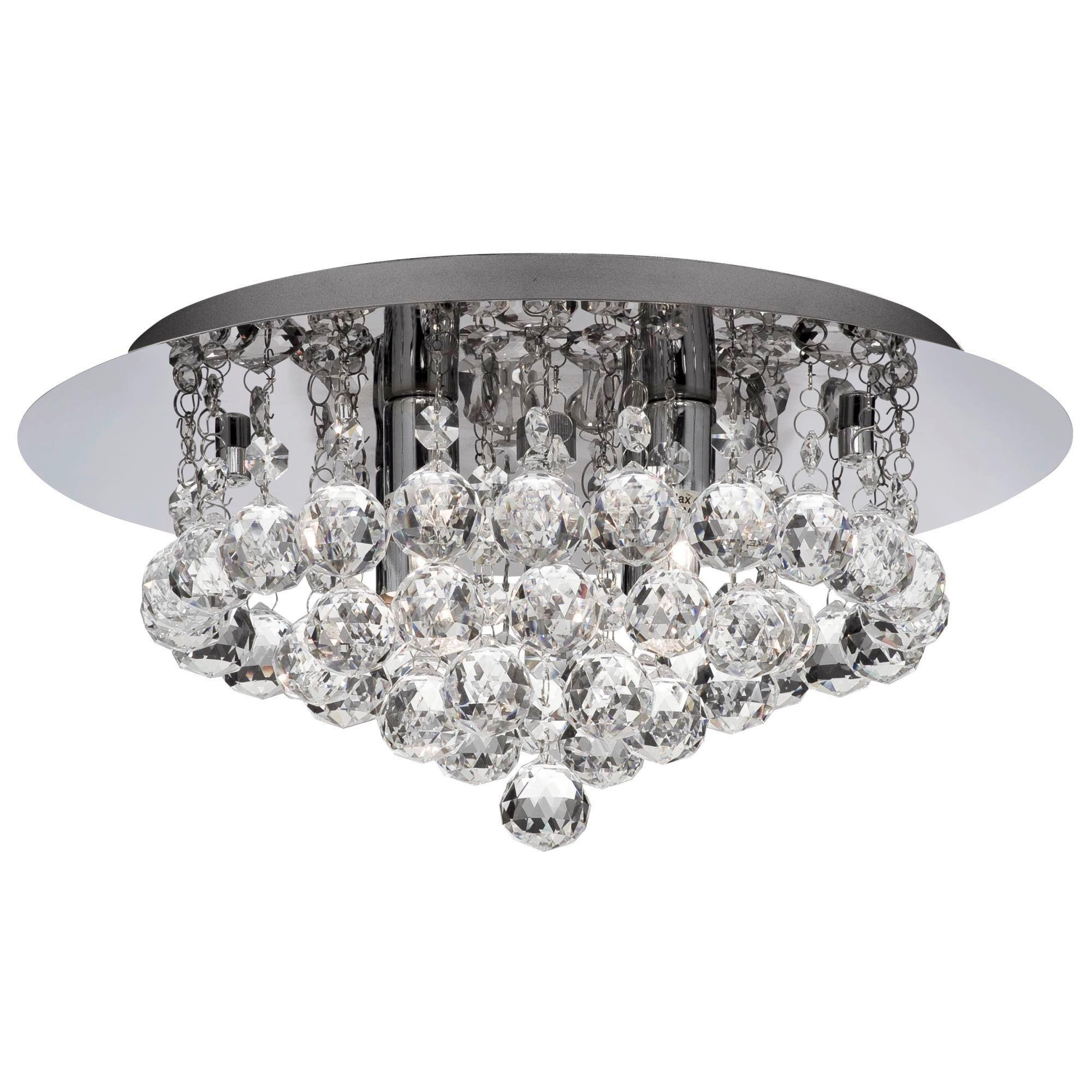 Deckenleuchte Hanna Chromfarben max. 33 Watt - Chromfarben, KONVENTIONELL, Glas/Metall (35/35/18cm)