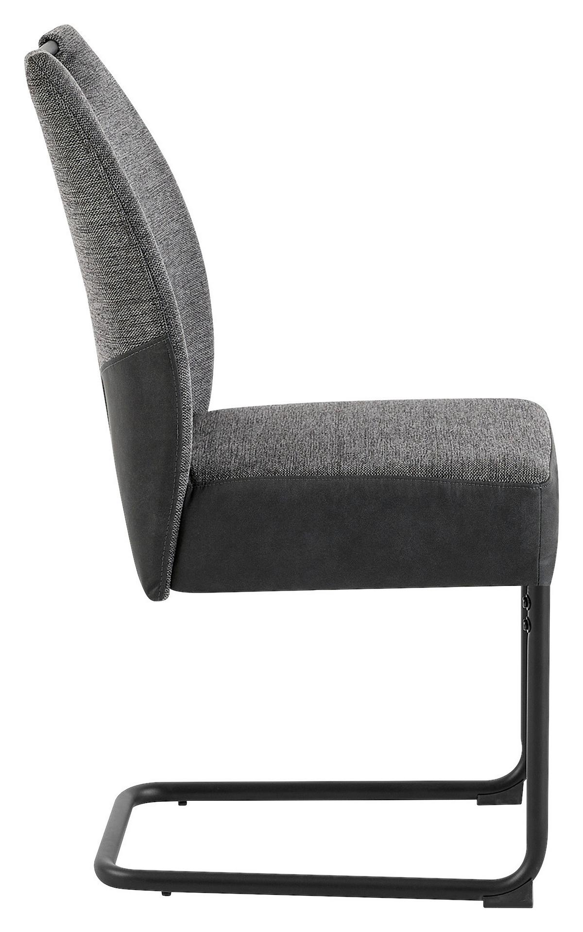 Stuhlset PETER Anthrazit, Federkern - Anthrazit/Schwarz, MODERN, Metall (45/94/54cm) - MID.YOU