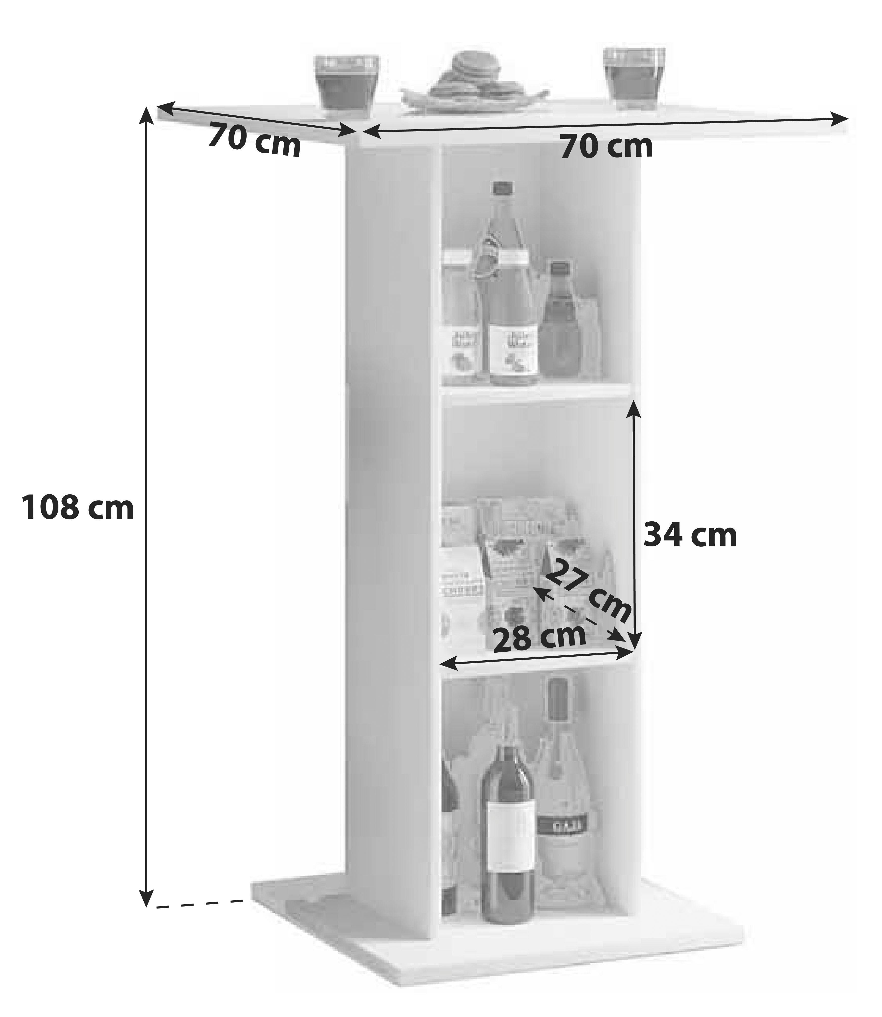 Stoječi Pult Bofus, Črna - črna, Basics, leseni material (70/70/108cm) - MID.YOU