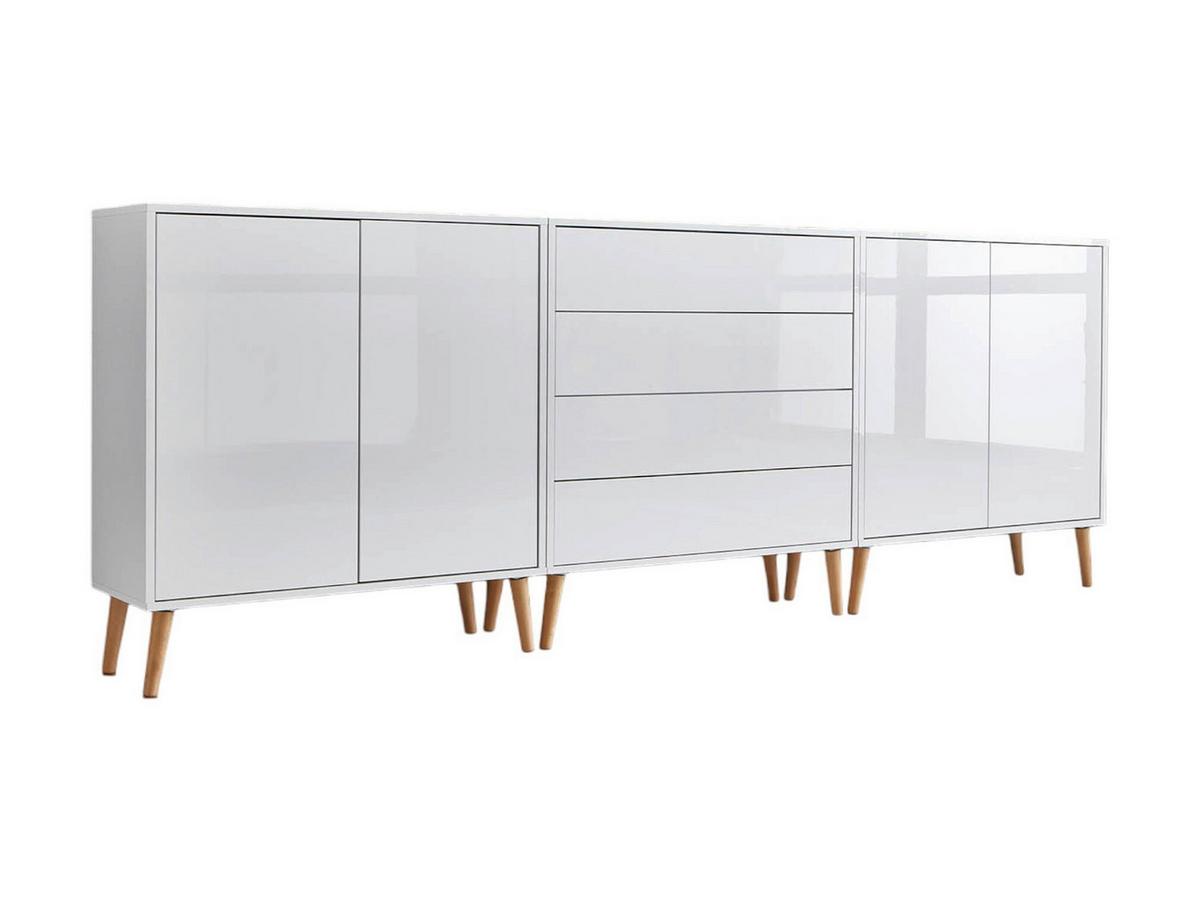 Sideboard Mailand Set 5 Weiß - Weiß Hochglanz/Weiß, MODERN, Holz/Holzwerkstoff (237/86/33cm) - MID.YOU
