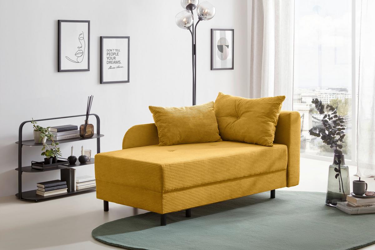 Liege Nova Senfgelb - Senfgelb/Schwarz, MODERN, Holz/Textil (145/62/85cm) - Mömax