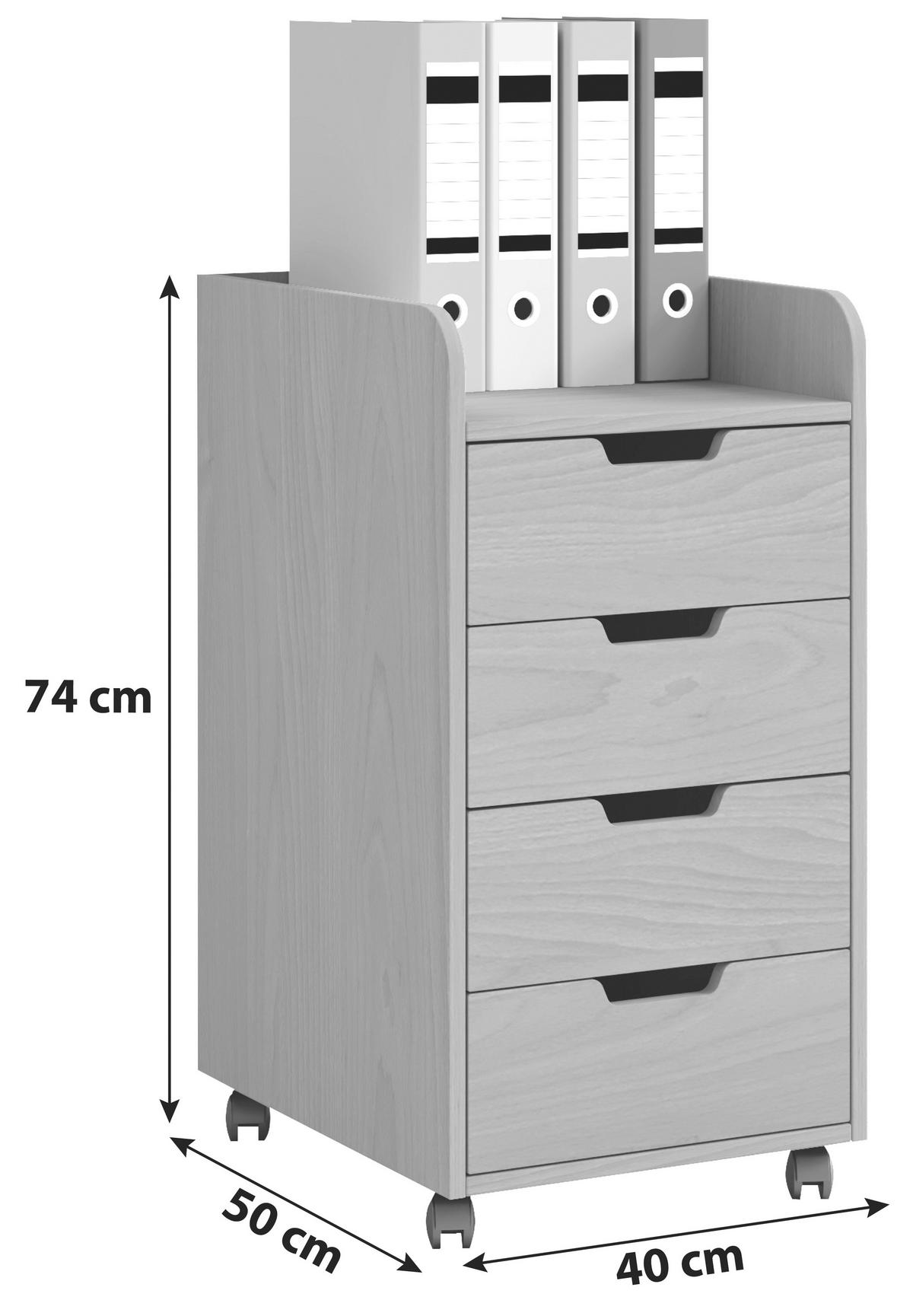 Predalnik Na Kolescih Konal, Bukev - barve bukve, Konvencionalno, umetna masa/leseni material (40/74/50cm) - MID.YOU