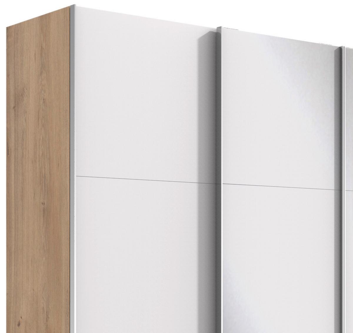 Ormar S Kliznim Vratima Level 36a - bijela/boje hrasta, Basics, staklo/drvni materijal (350/216/65cm) - Modern Living