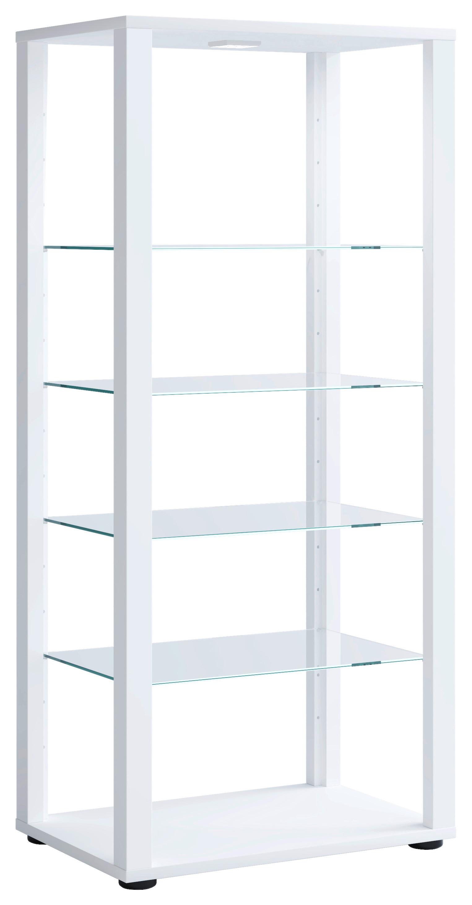 Vitrina Glasol, Bela - črna/bela, Moderno, umetna masa/steklo (51,8/114,5/34,8cm) - MID.YOU
