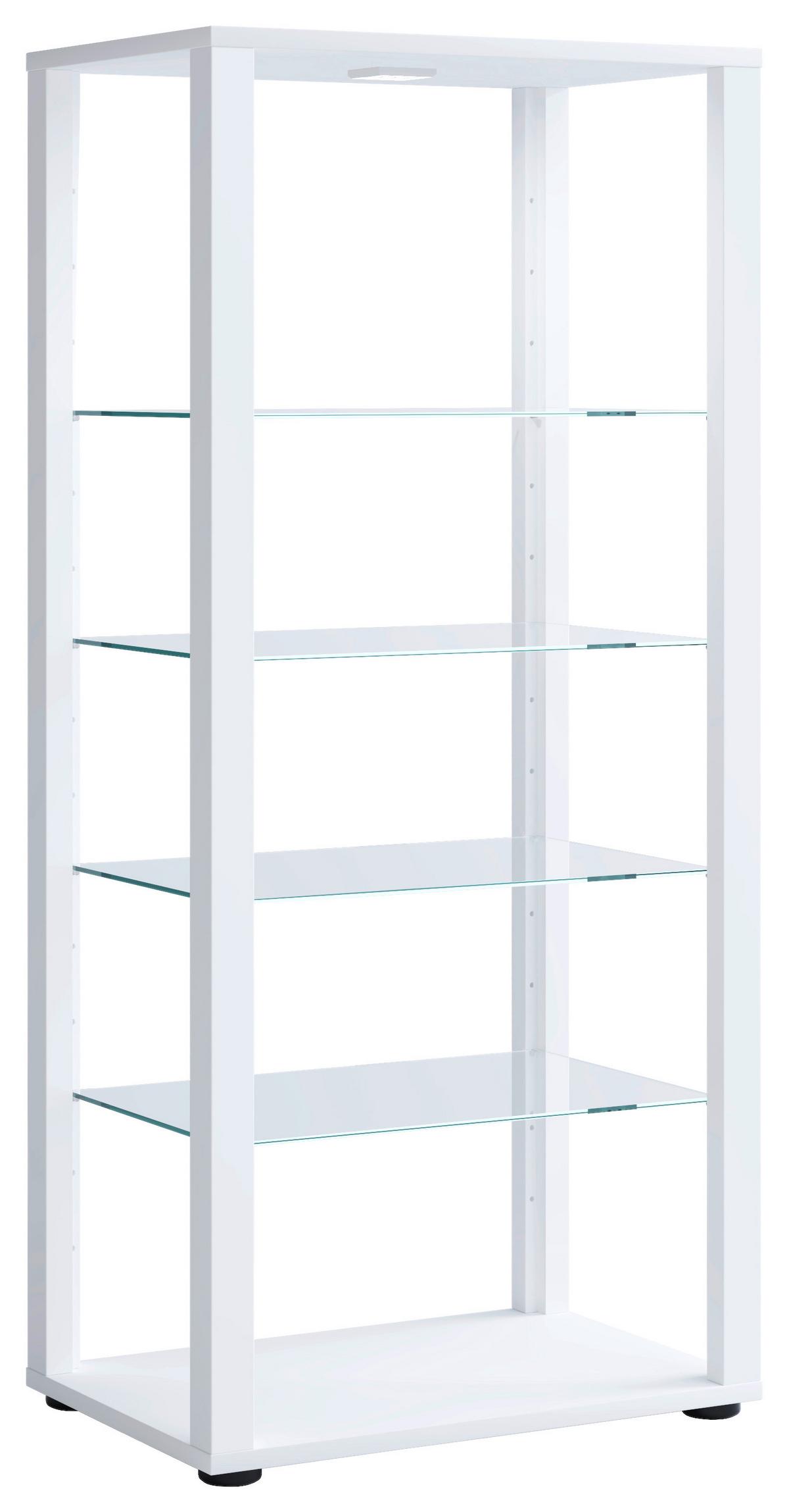 Vitrina Glasol, Bela - črna/bela, Moderno, umetna masa/steklo (51,8/114,5/34,8cm) - MID.YOU