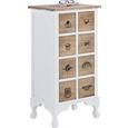 Kommode Weiß/Braun - Schwarz/Braun, Holz/Metall (47/89/35cm)